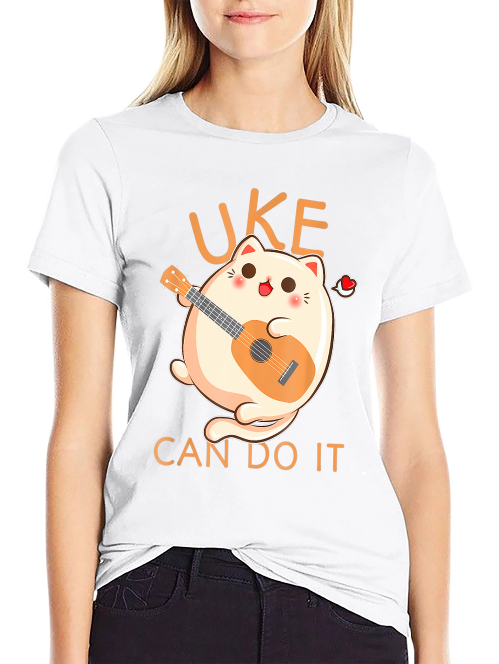 Uke Can Do It T-Shirt - Kawaii Cat Ukulele