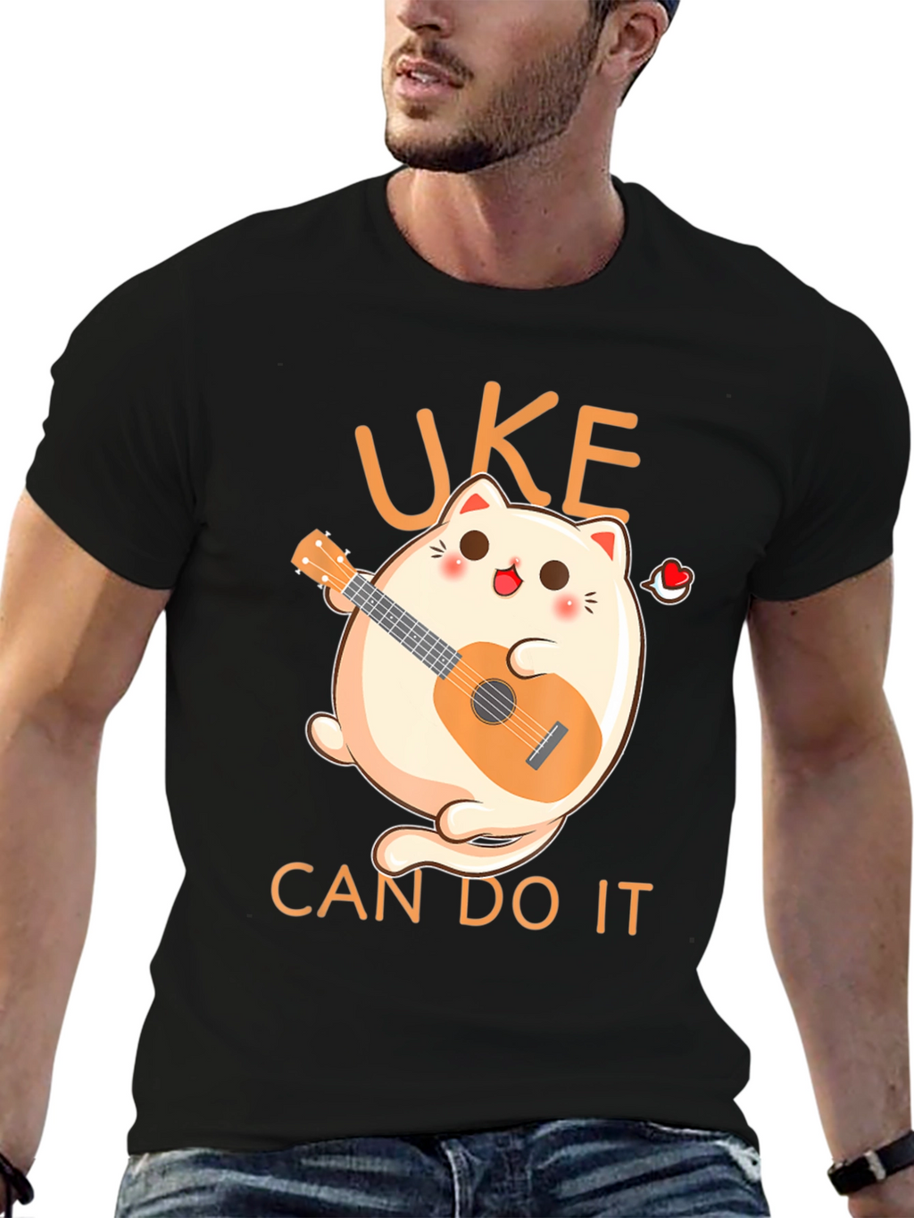 Uke Can Do It T-Shirt - Kawaii Cat Ukulele