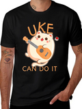 Uke Can Do It T-Shirt - Kawaii Cat Ukulele