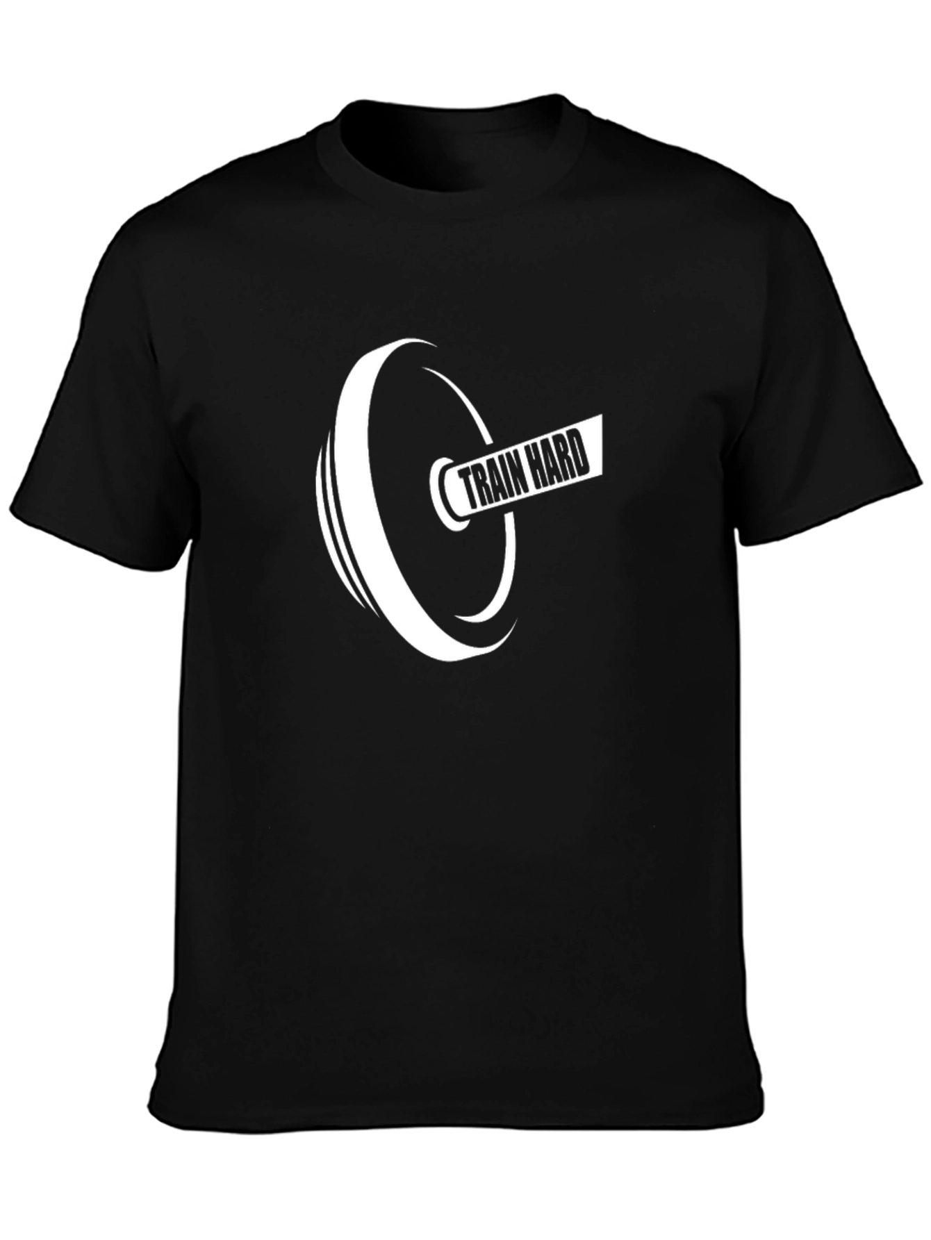 Train Hard T-Shirt - Black Gym Workout Tee