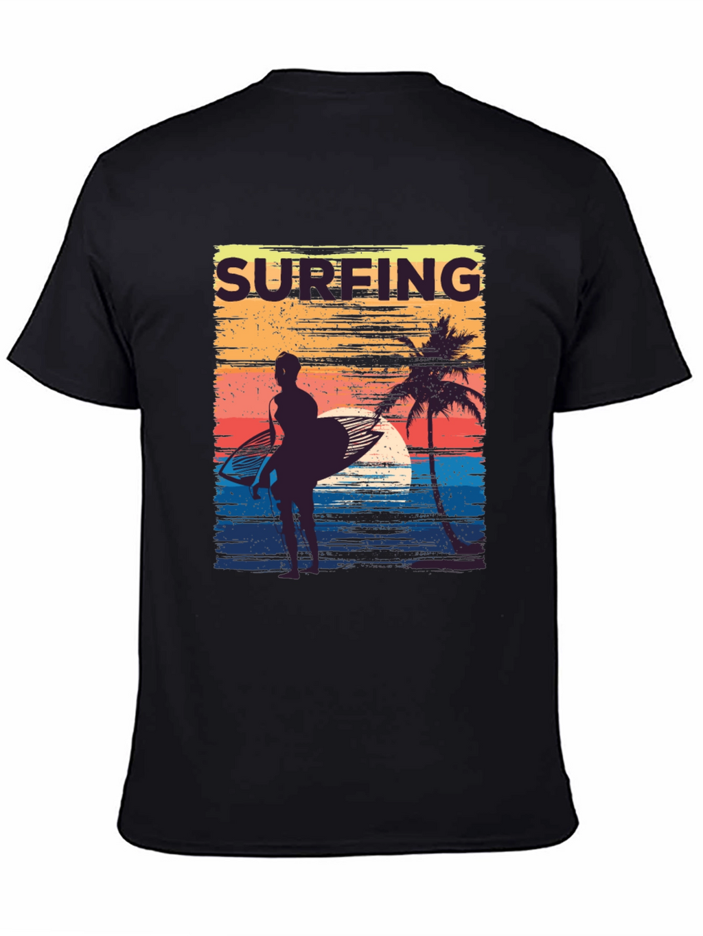 Surfing Sunset Graphic Tee - Retro Beach T-Shirt