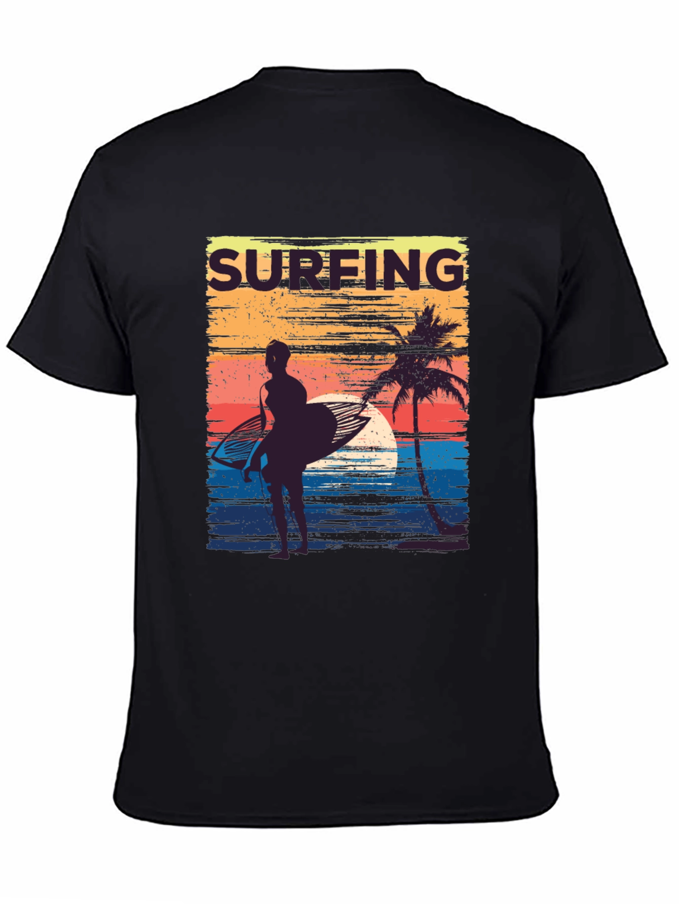 Surfing Sunset Graphic Tee - Retro Beach T-Shirt