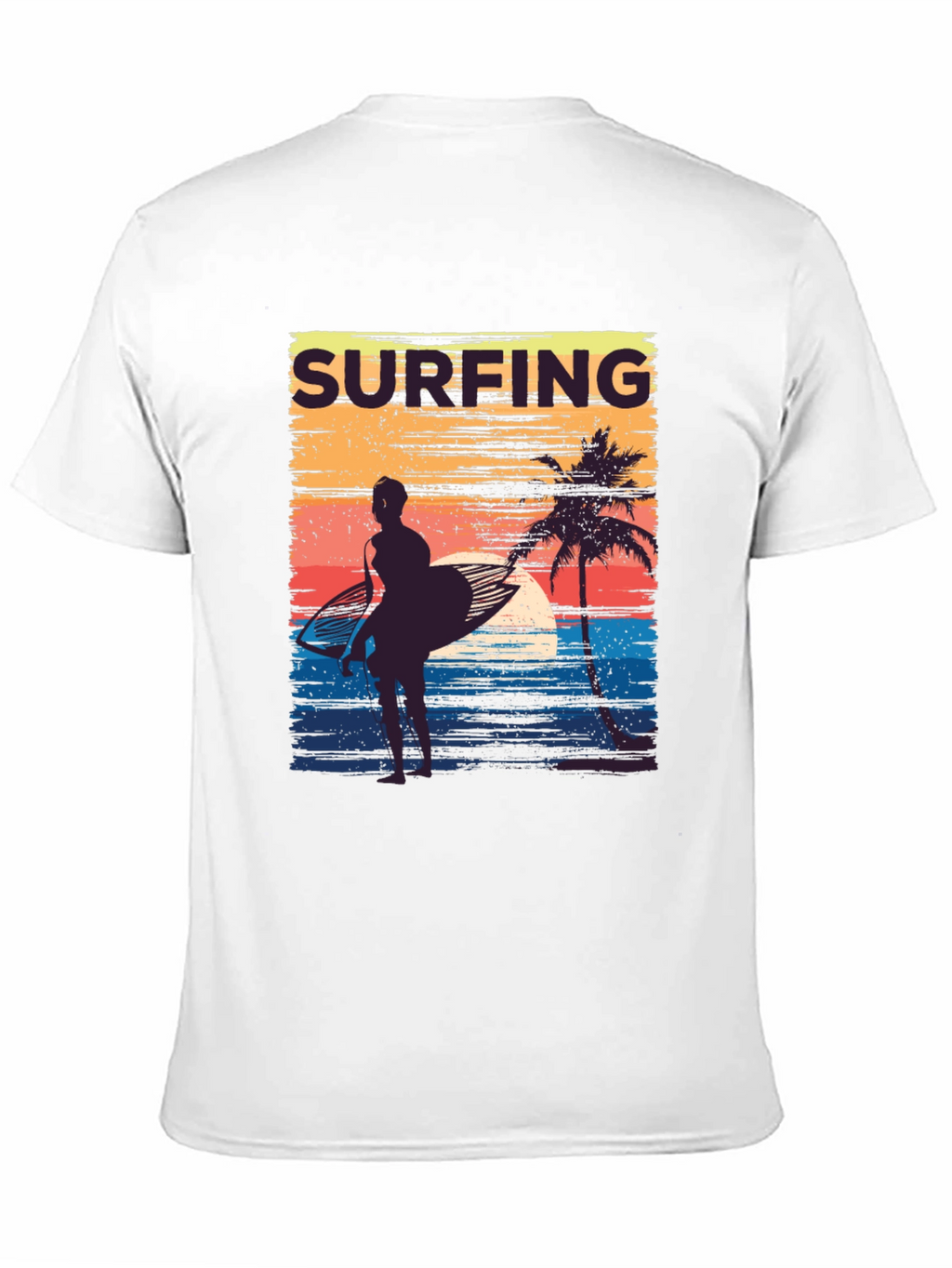 Surfing Sunset Graphic Tee - Retro Beach T-Shirt