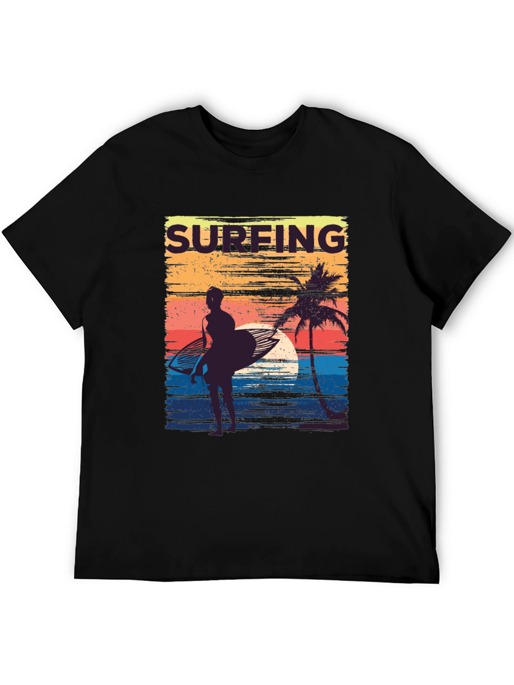 Surfing Sunset Graphic Tee - Retro Beach T-Shirt