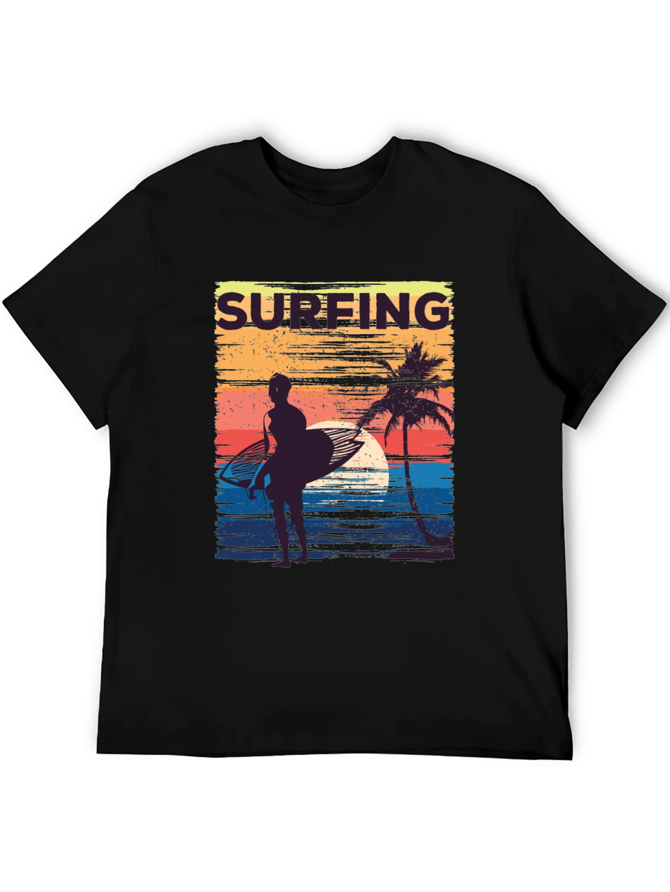Surfing Sunset Graphic Tee - Retro Beach T-Shirt