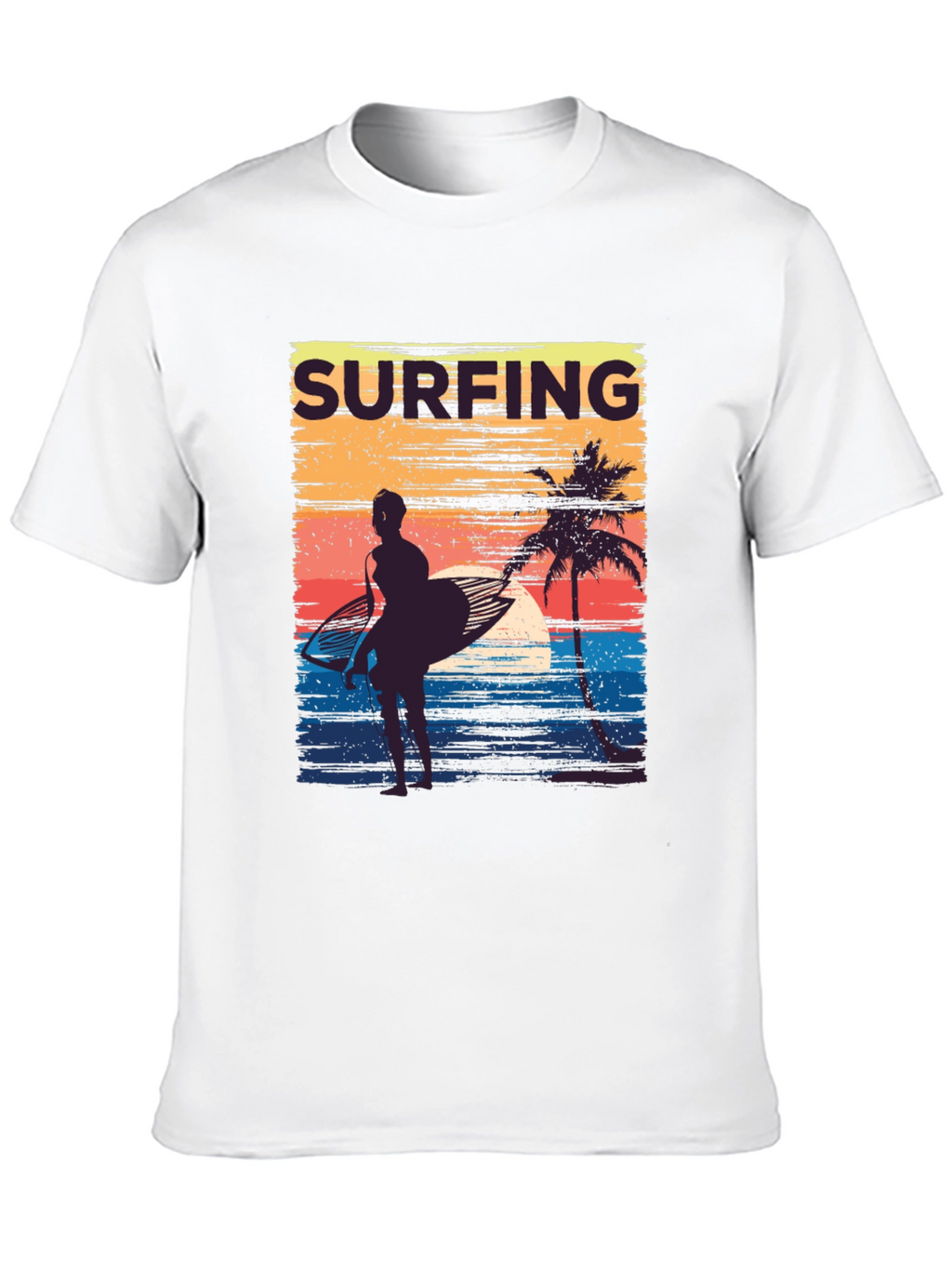 Surfing Sunset Graphic Tee - Retro Beach T-Shirt