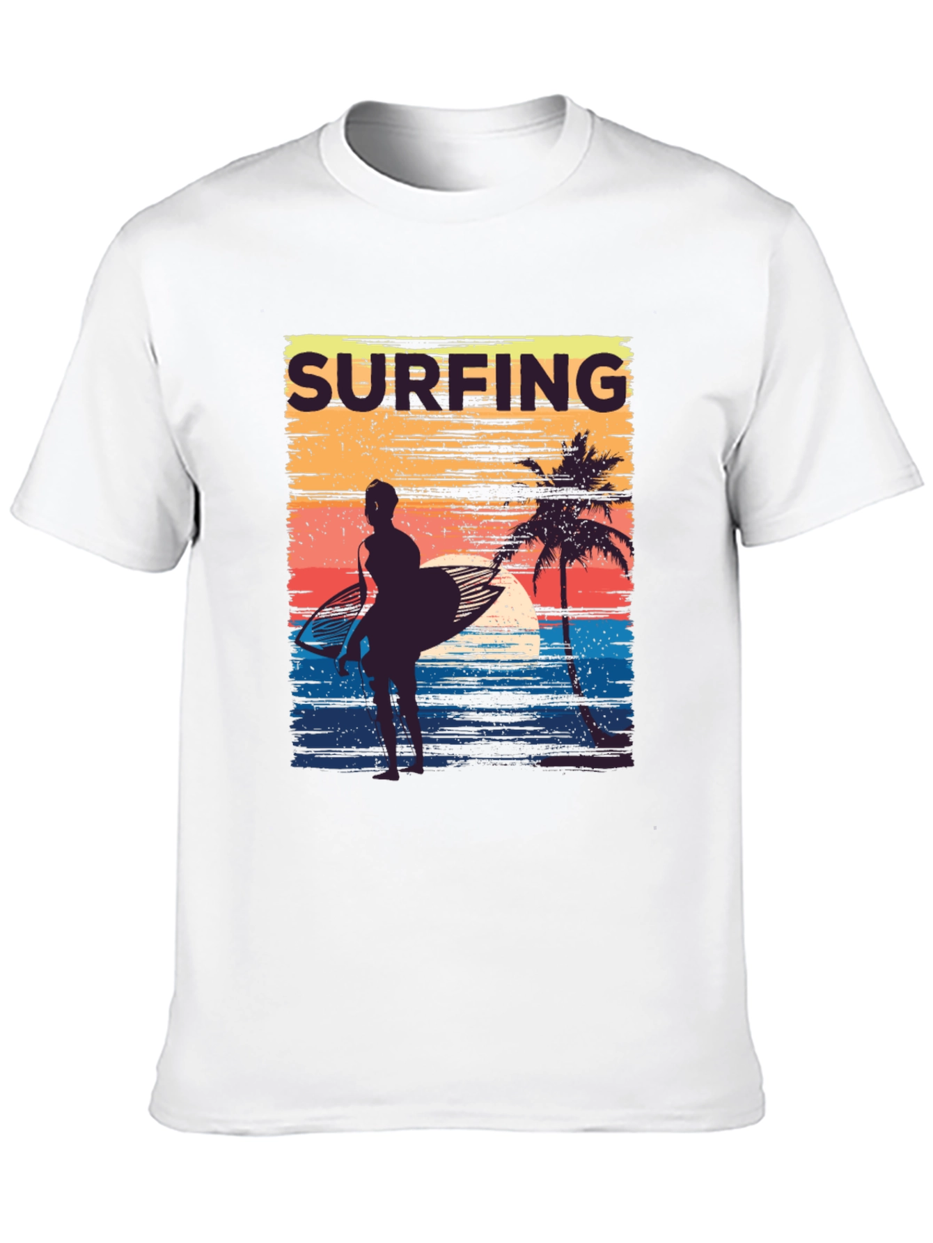 Surfing Sunset Graphic Tee - Retro Beach T-Shirt