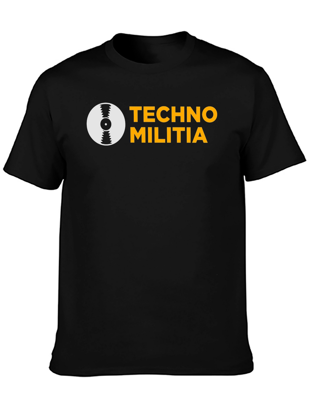 Techno Militia Graphic Tee - Black Cotton T-Shirt
