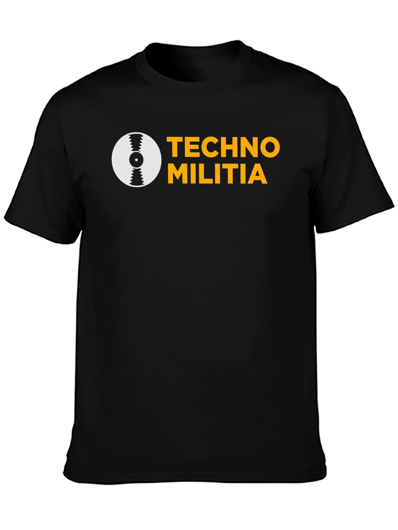Techno Militia Graphic Tee - Black Cotton T-Shirt