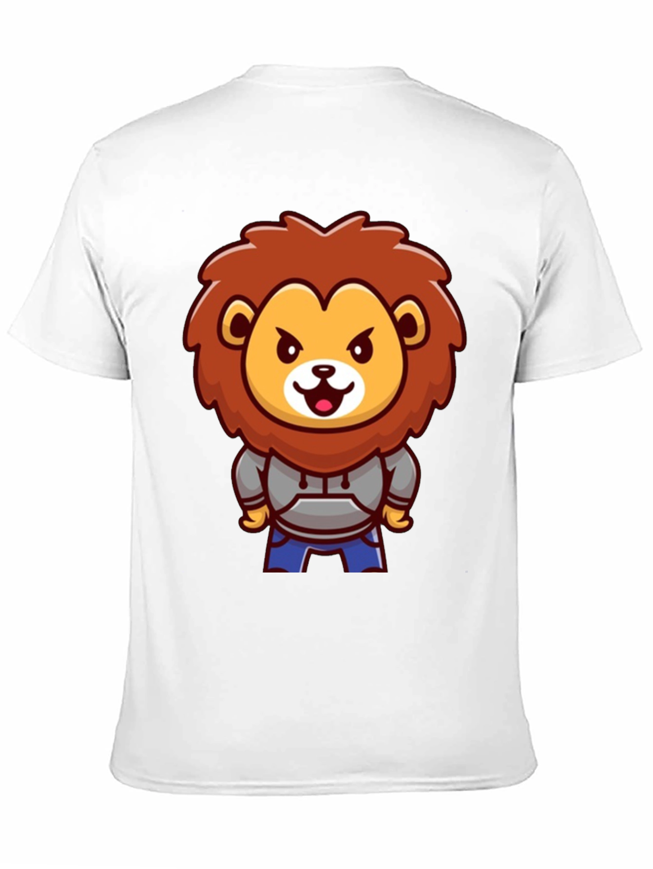 Lion Cartoon Graphic Black T-Shirt