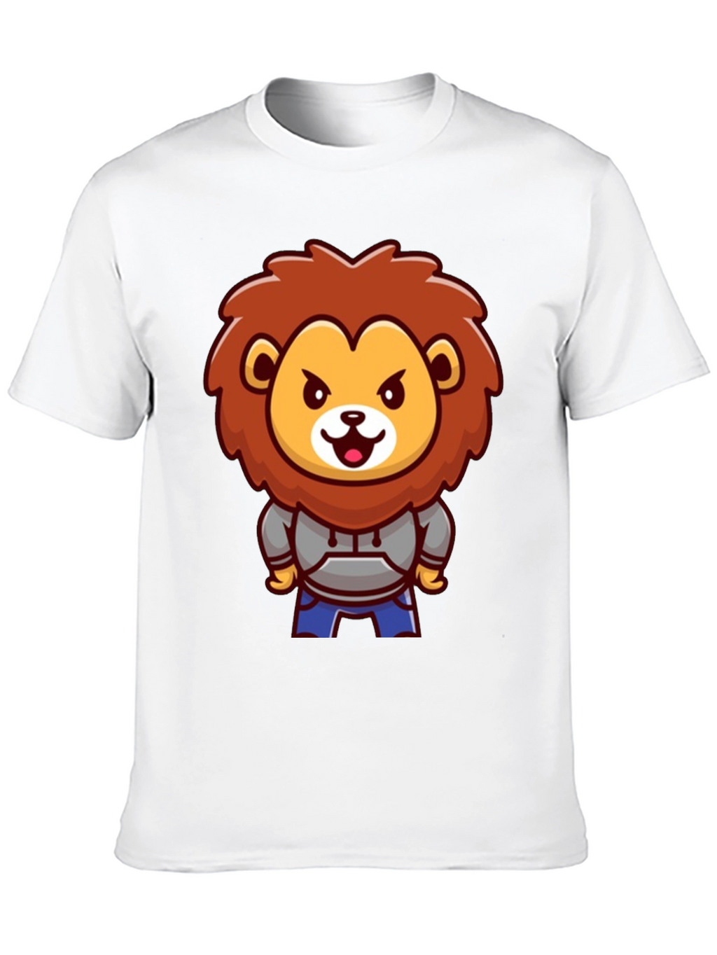 Lion Cartoon Graphic Black T-Shirt