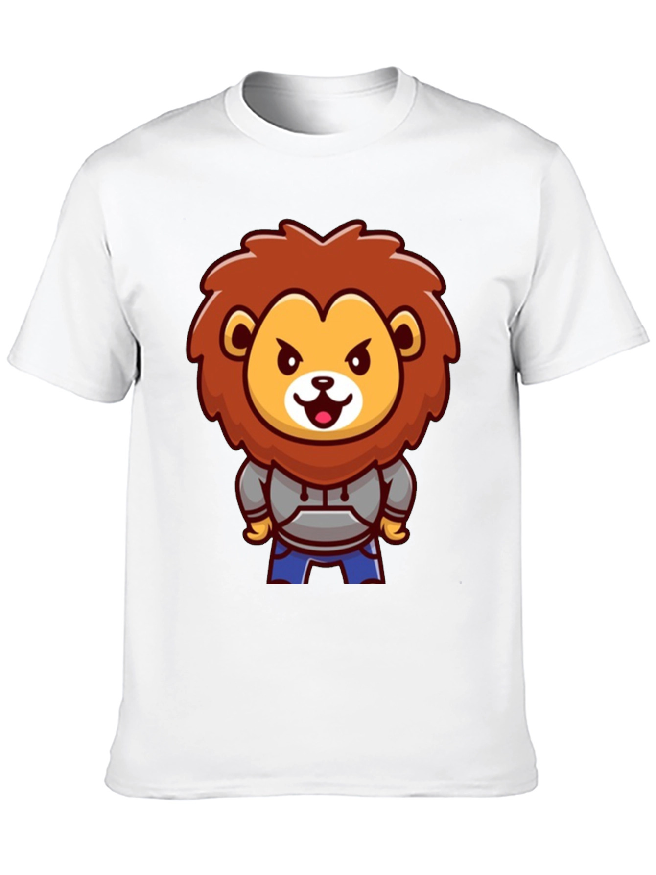 Lion Cartoon Graphic Black T-Shirt