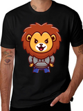 Lion Cartoon Graphic Black T-Shirt
