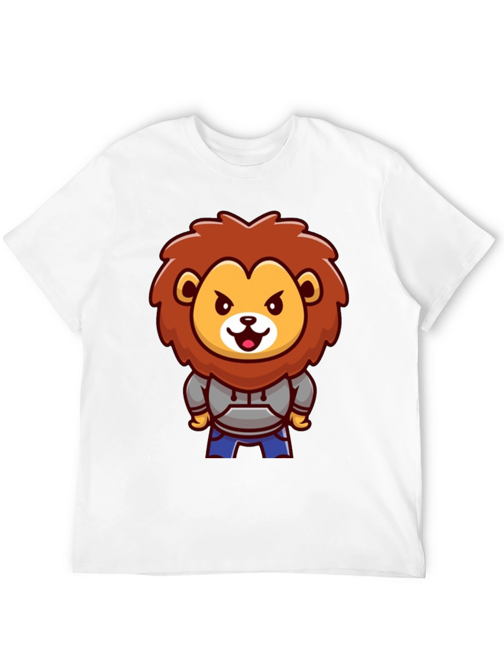 Lion Cartoon Graphic Black T-Shirt