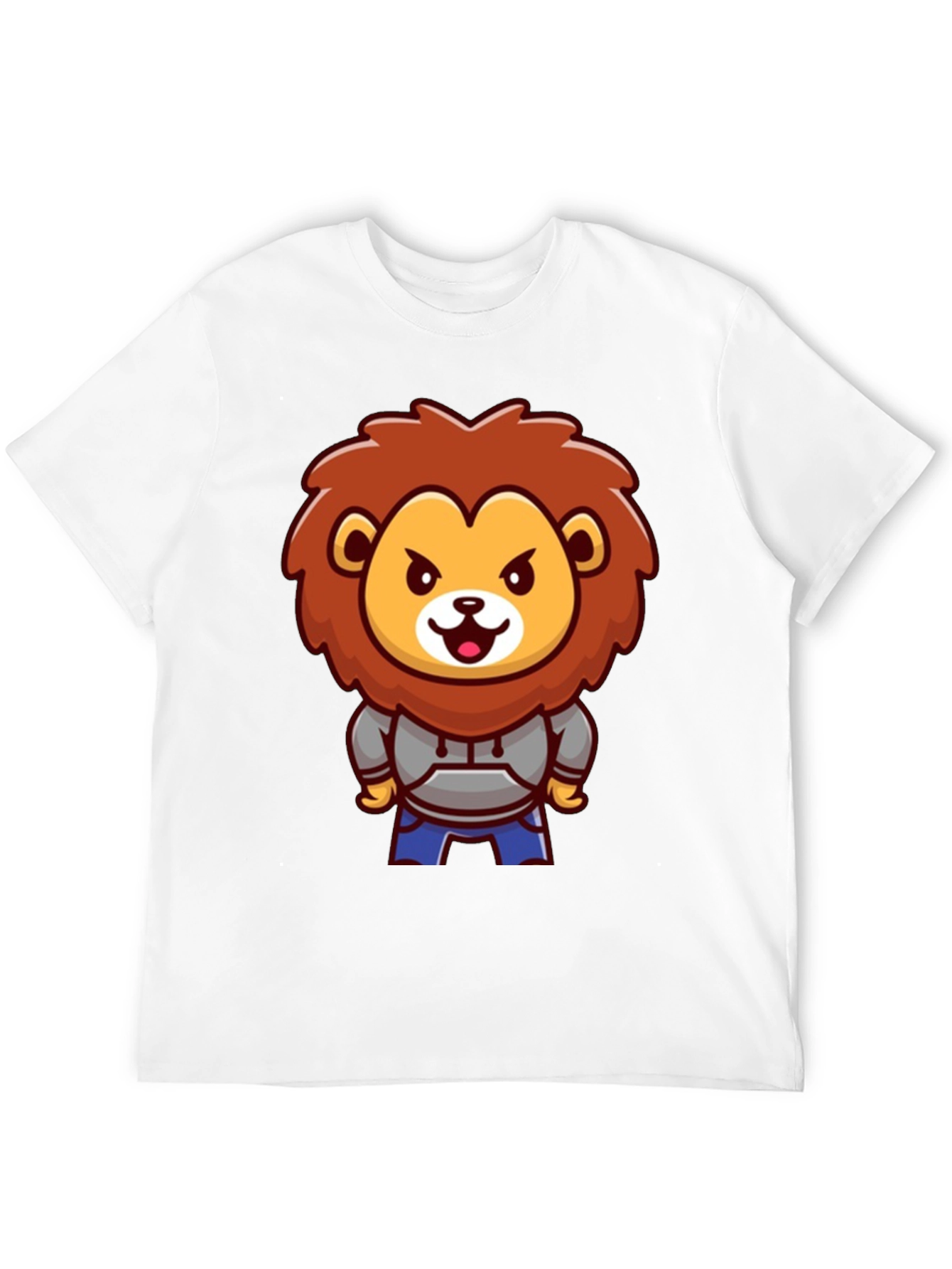 Lion Cartoon Graphic Black T-Shirt