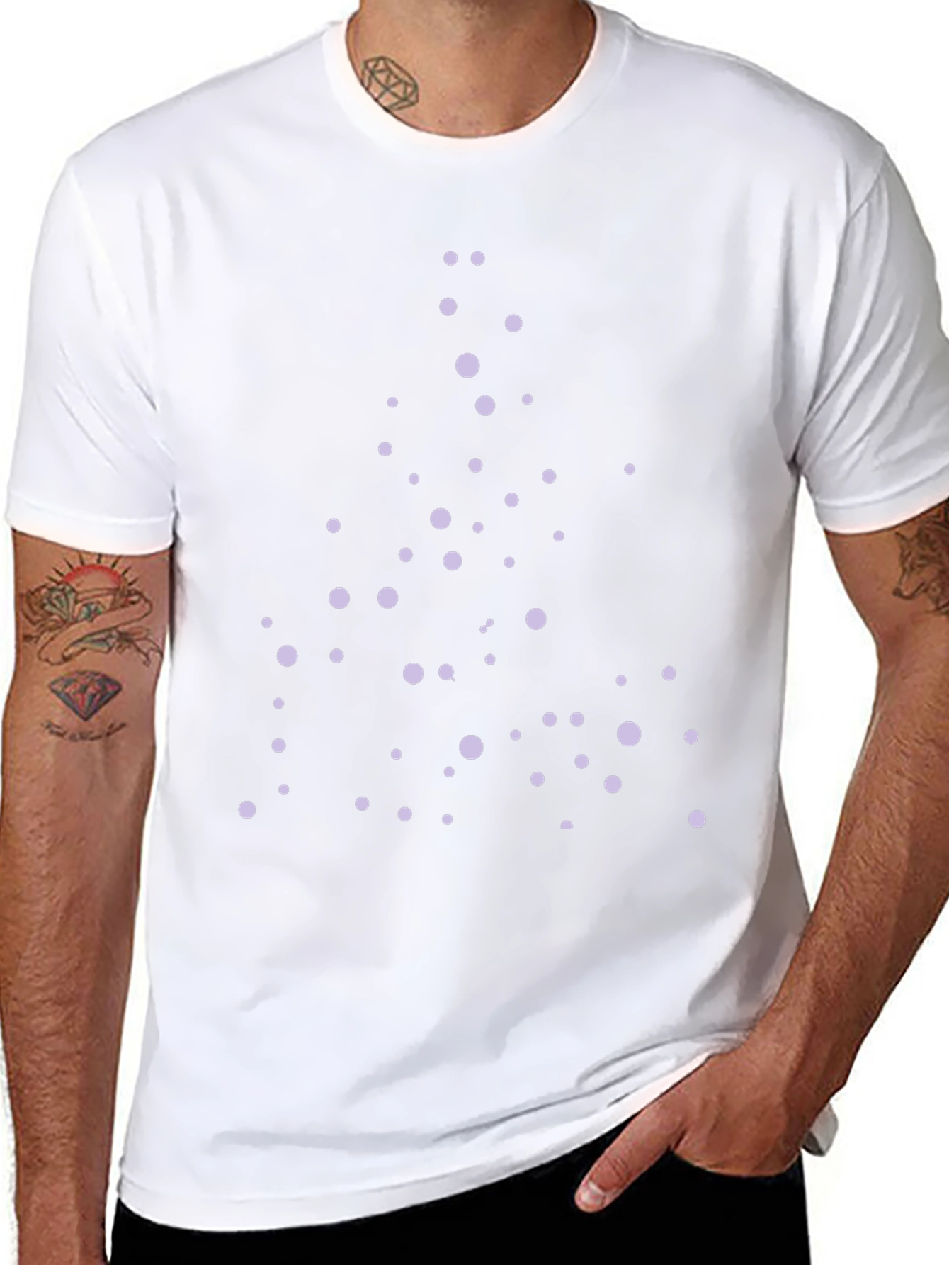 Modern Dotted Design Black T-Shirt