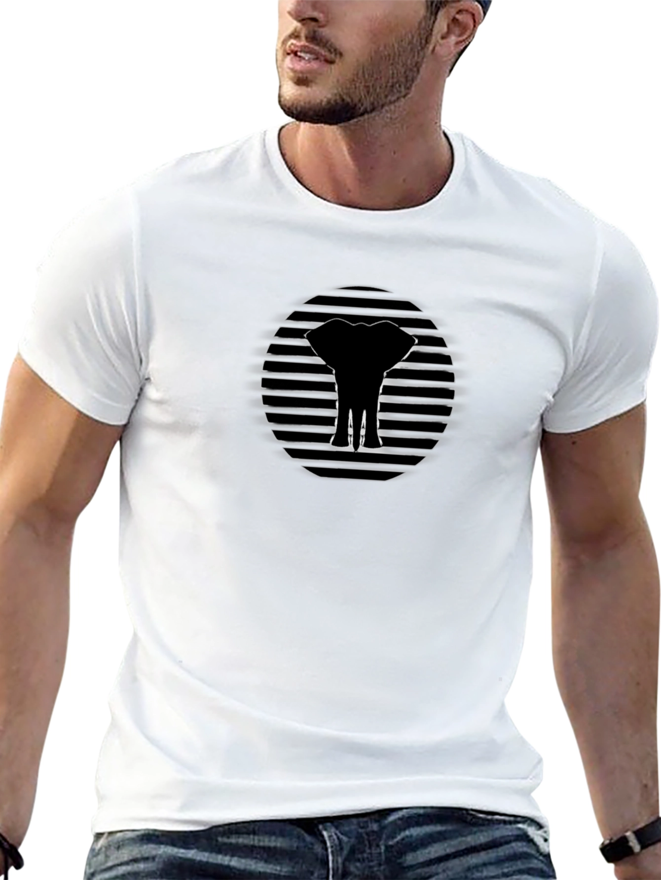 Elephant Silhouette Graphic Tee - Modern Style