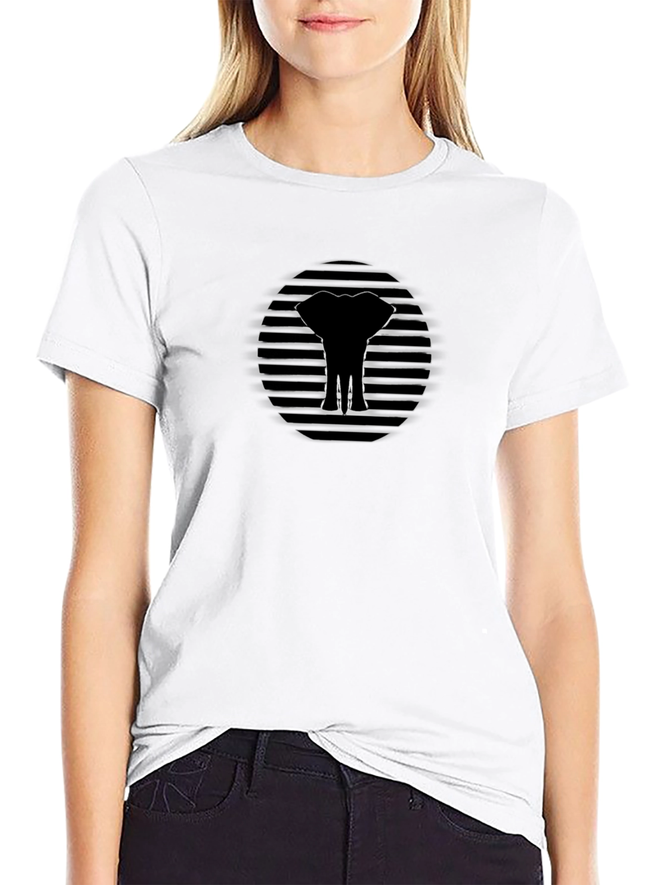 Elephant Silhouette Graphic Tee - Modern Style