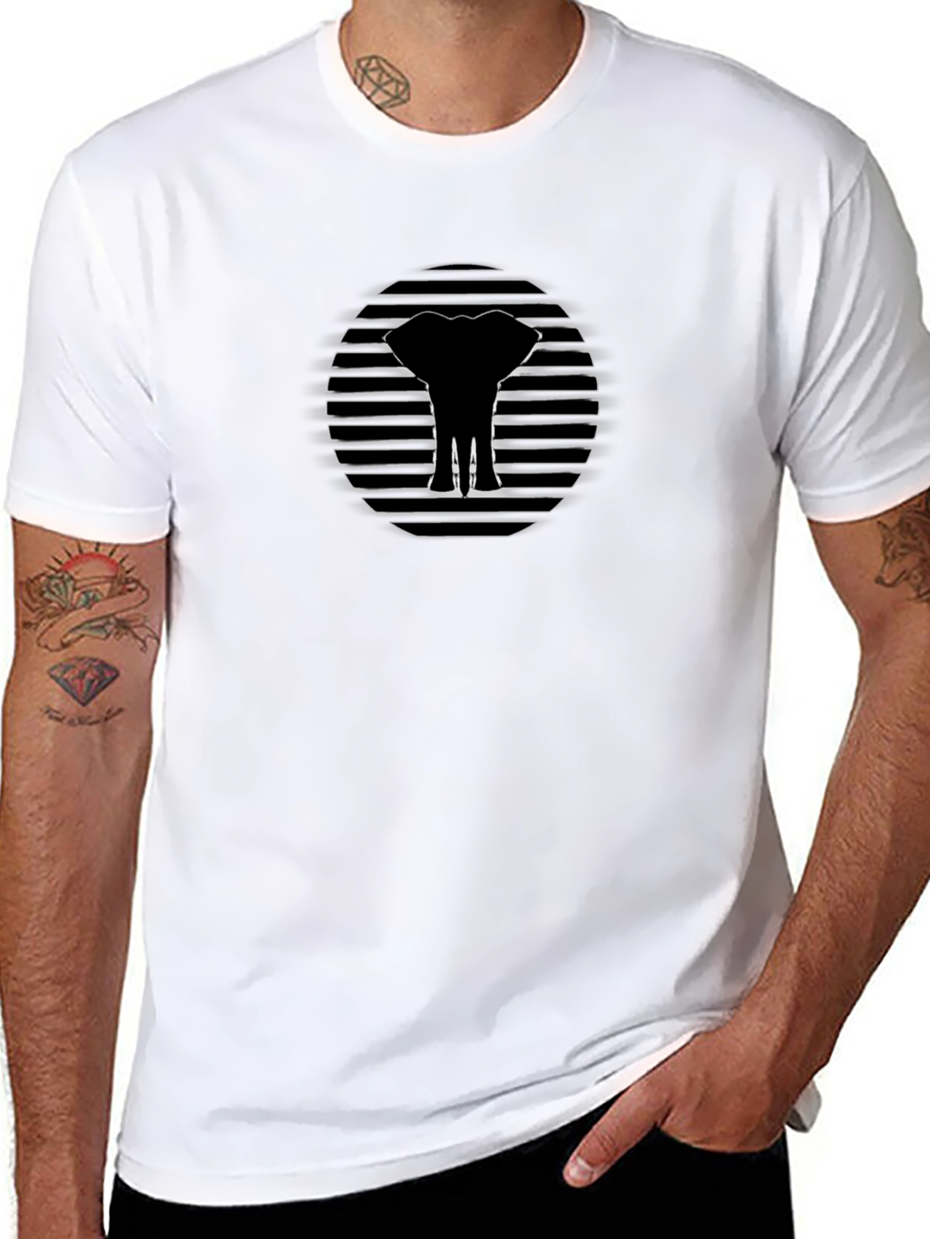 Elephant Silhouette Graphic Tee - Modern Style