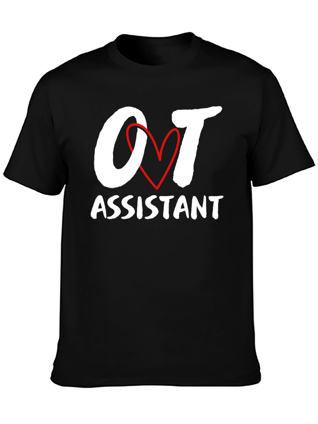 OT Assistant Heart Graphic Black Tee