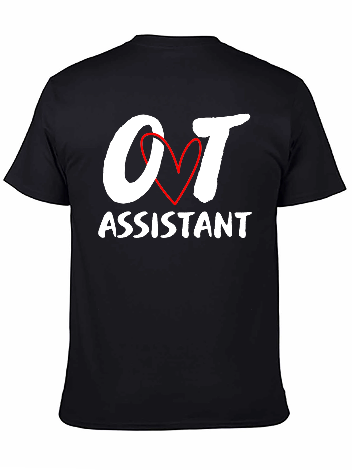 OT Assistant Heart Graphic Black Tee