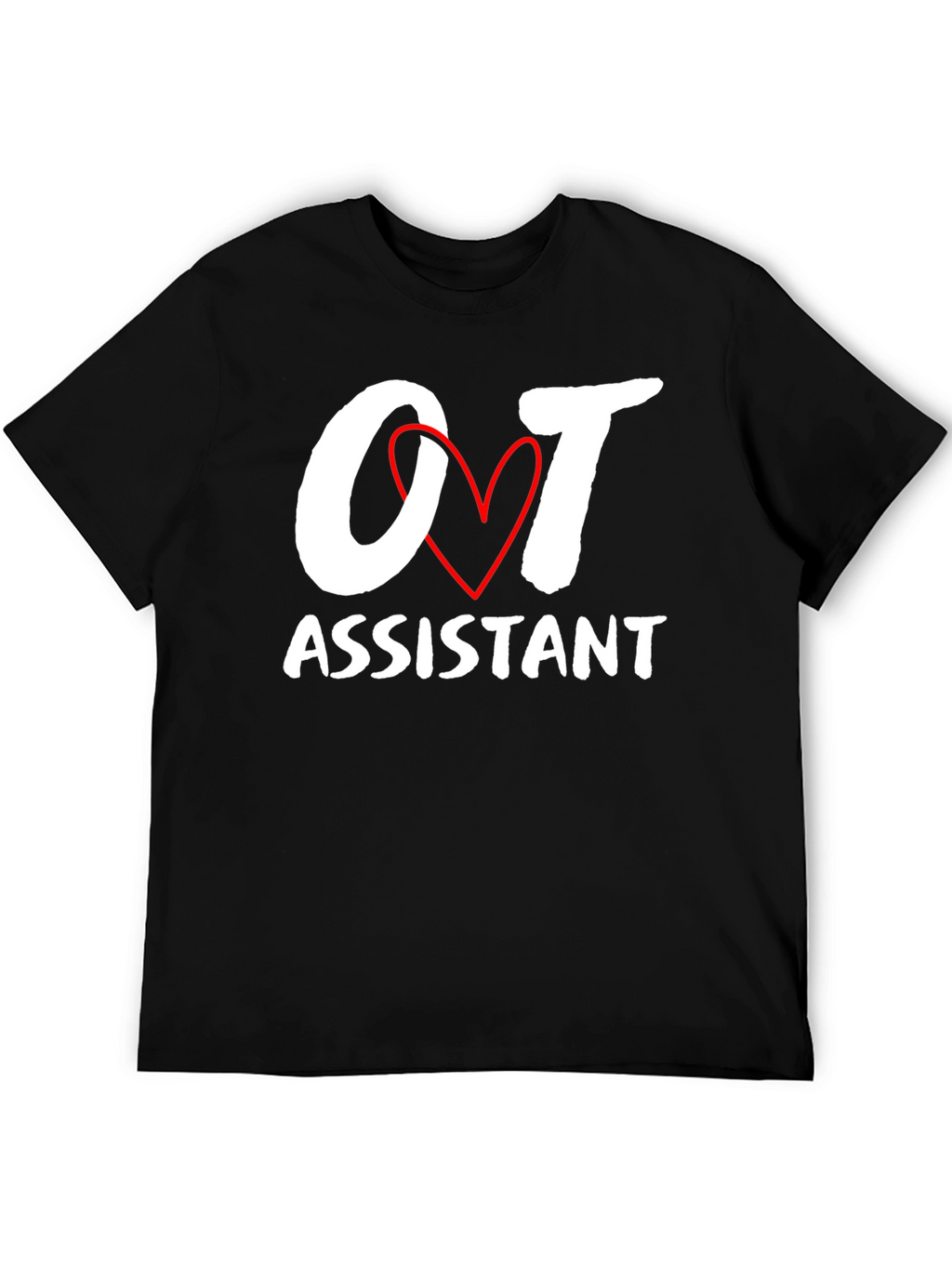 OT Assistant Heart Graphic Black Tee