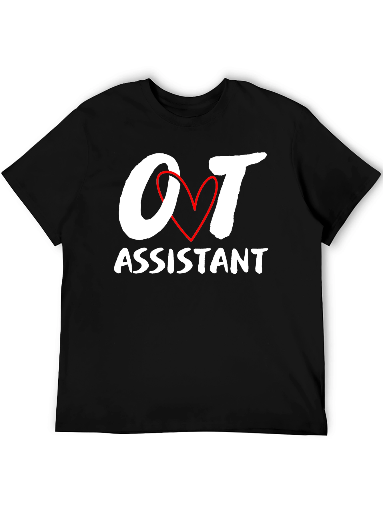 OT Assistant Heart Graphic Black Tee