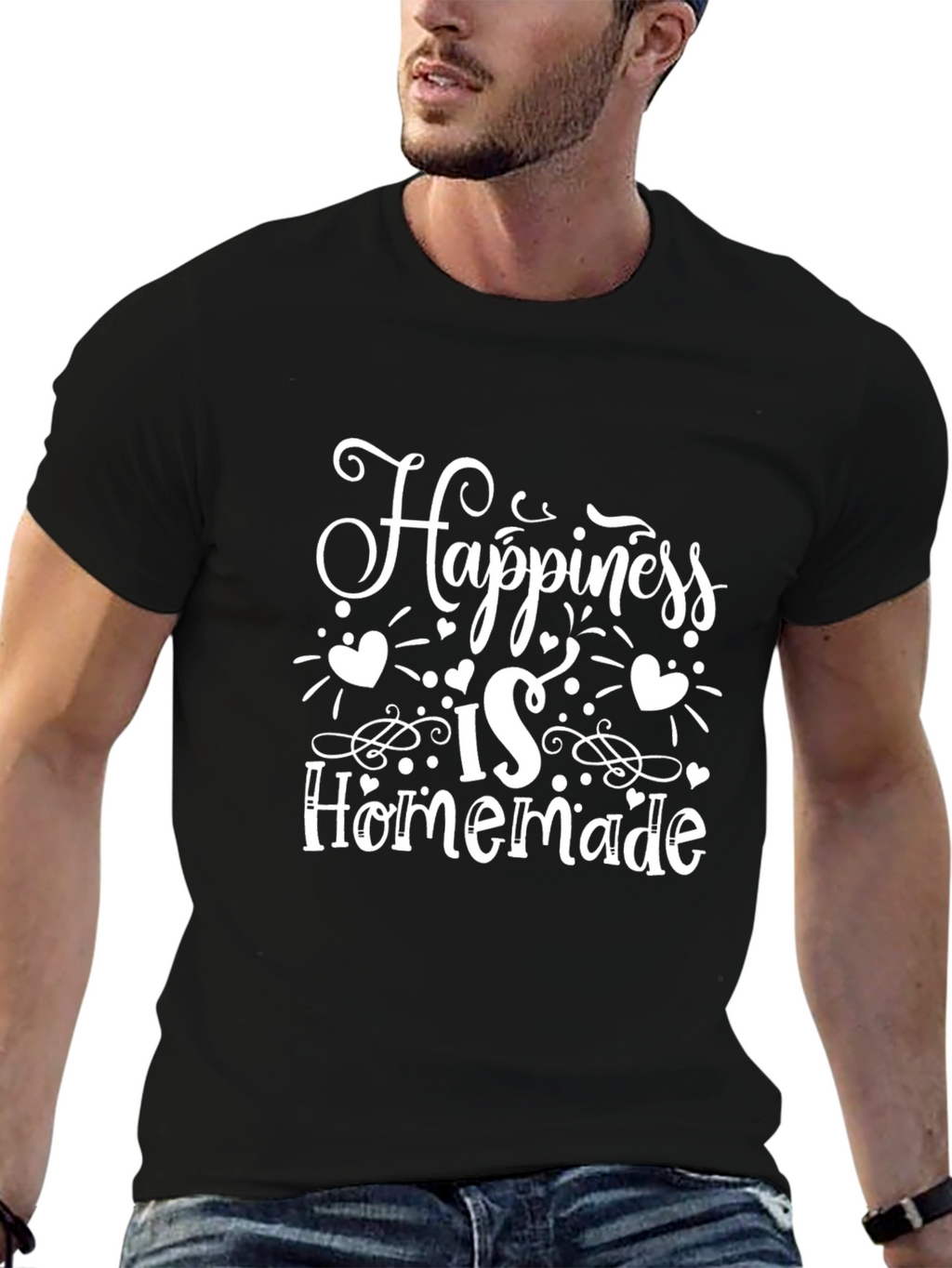 Happiness is Homemade Black Graphic Tee