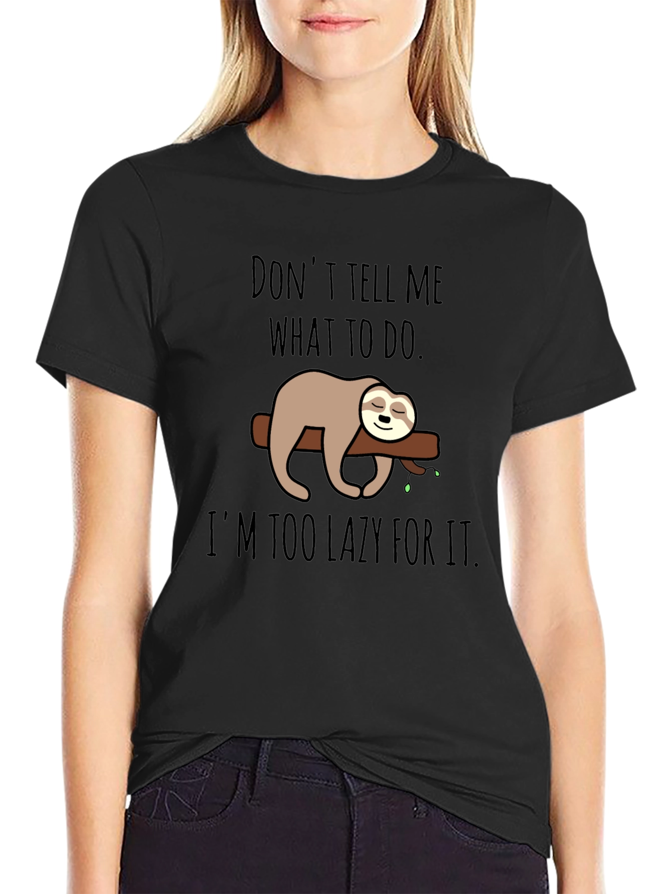 Lazy Sloth Graphic T-Shirt - Funny Relaxed Tee