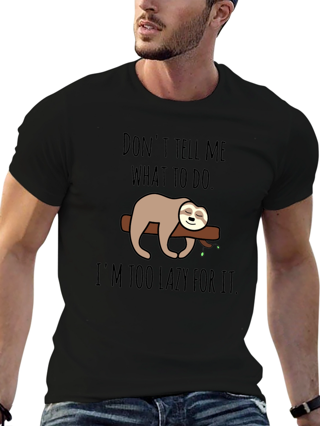 Lazy Sloth Graphic T-Shirt - Funny Relaxed Tee
