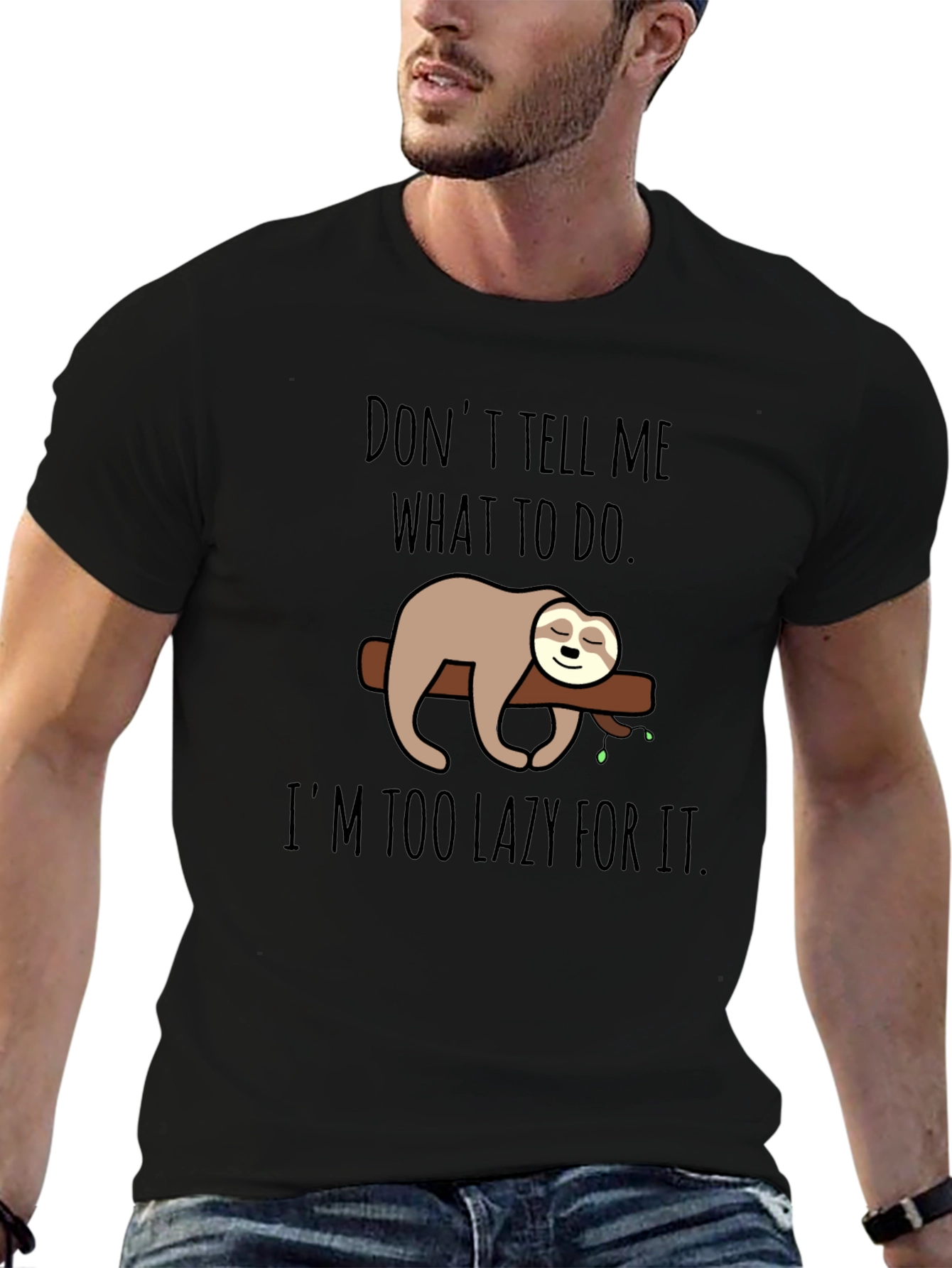 Lazy Sloth Graphic T-Shirt - Funny Relaxed Tee