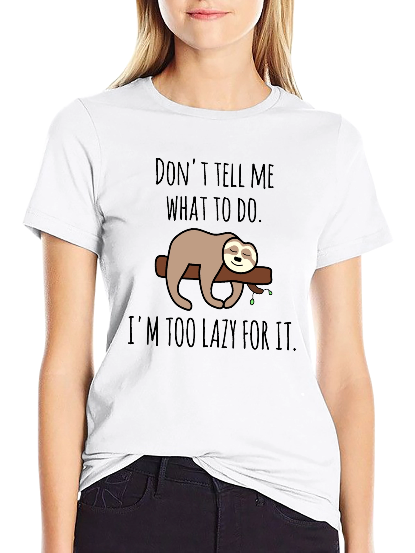 Lazy Sloth Graphic T-Shirt - Funny Relaxed Tee