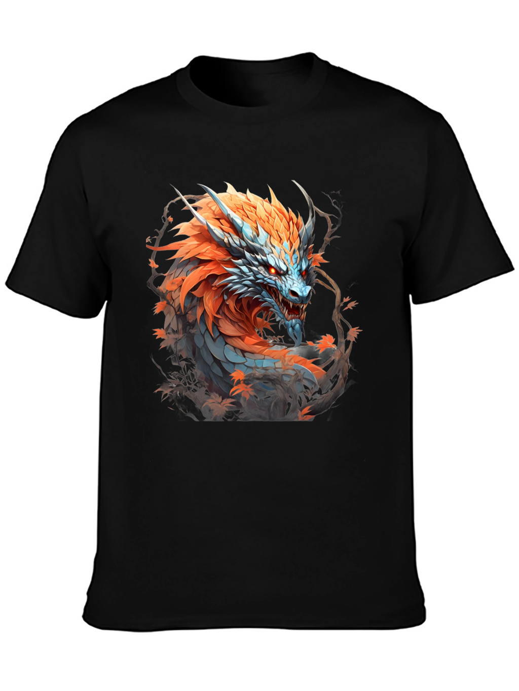 Fiery Dragon Graphic Tee - Fantasy Style