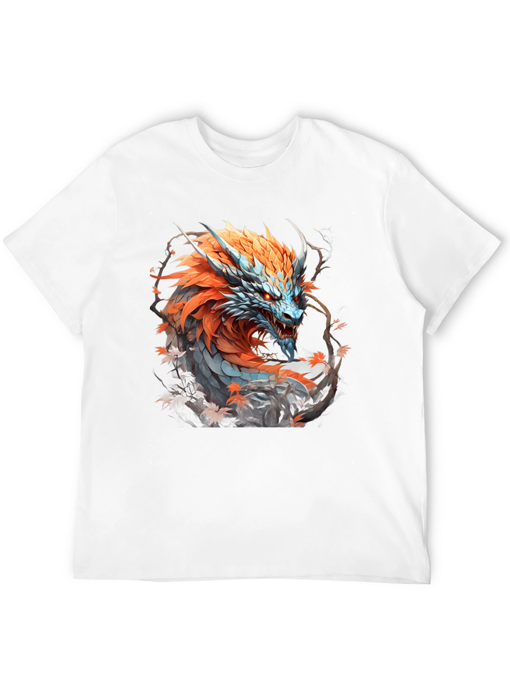Fiery Dragon Graphic Tee - Fantasy Style