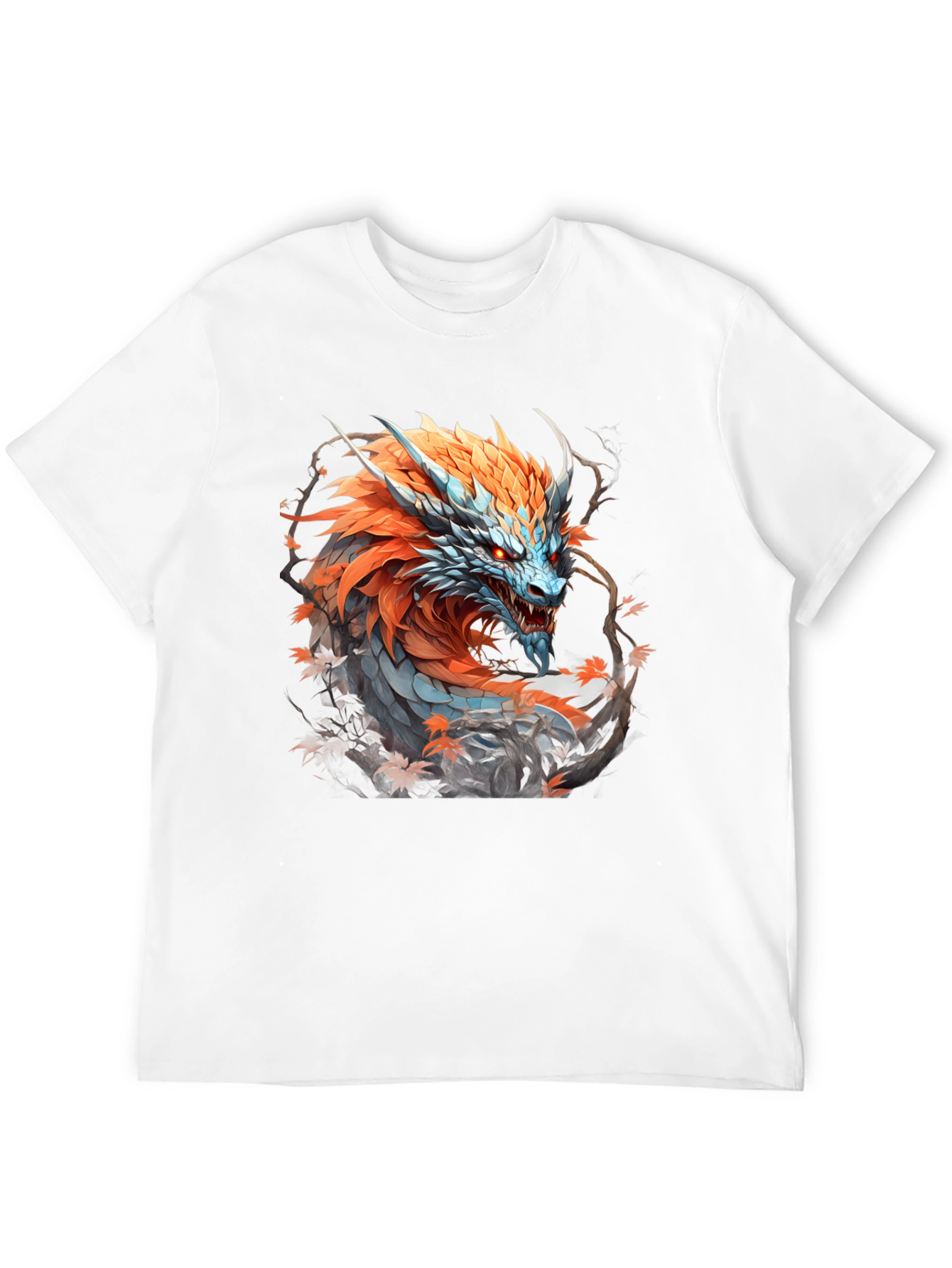 Fiery Dragon Graphic Tee - Fantasy Style