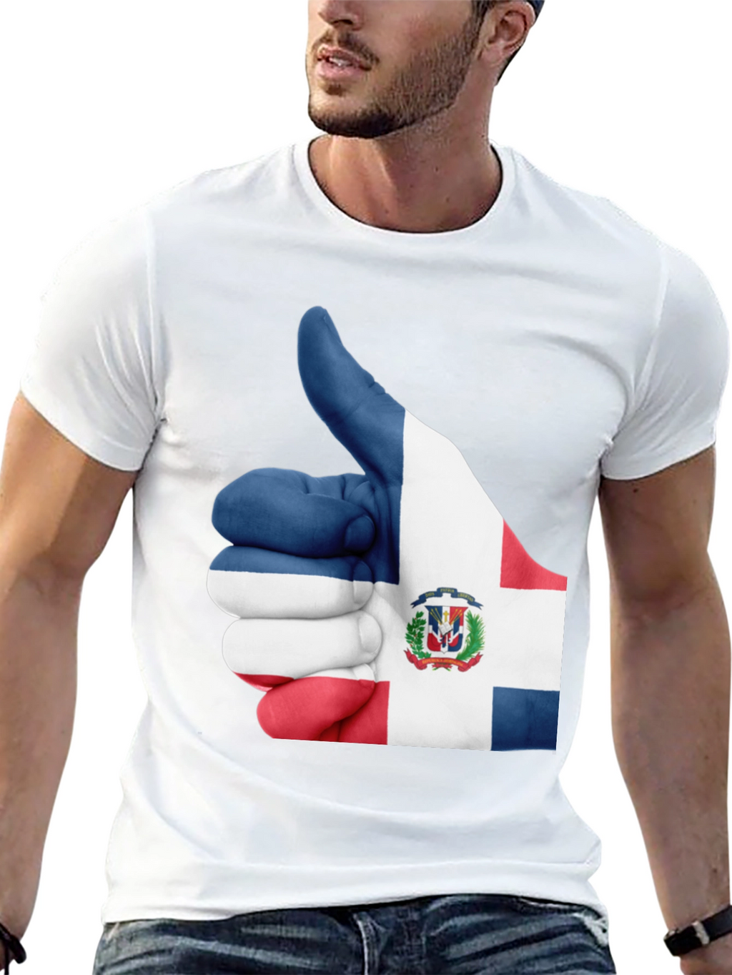 Dominican Republic Flag Thumbs Up Graphic Tee