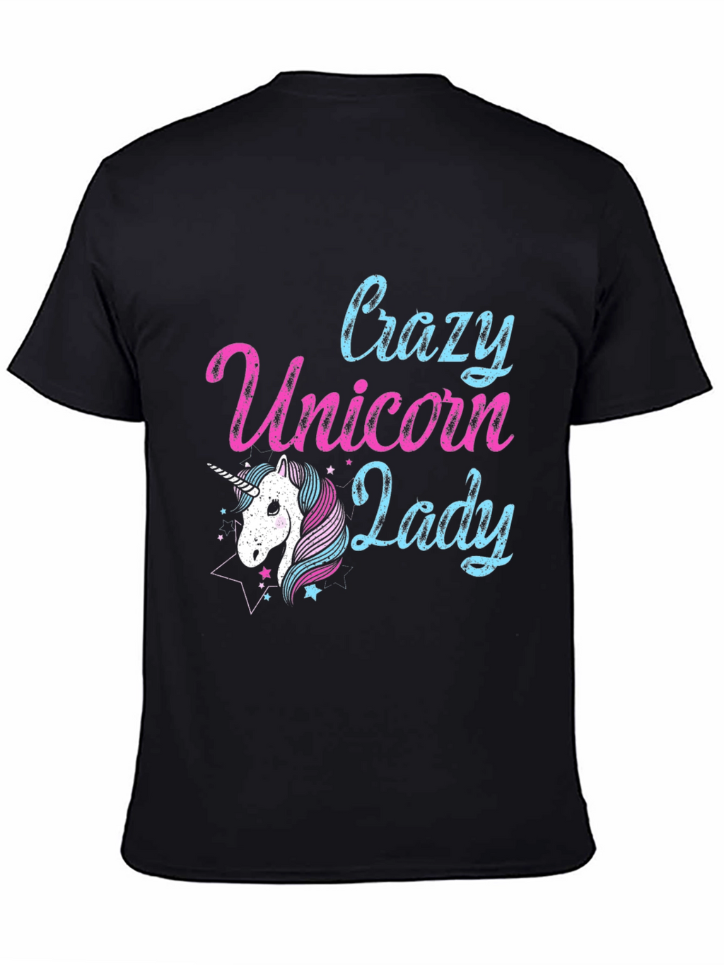 Crazy Unicorn Lady T-Shirt - Black