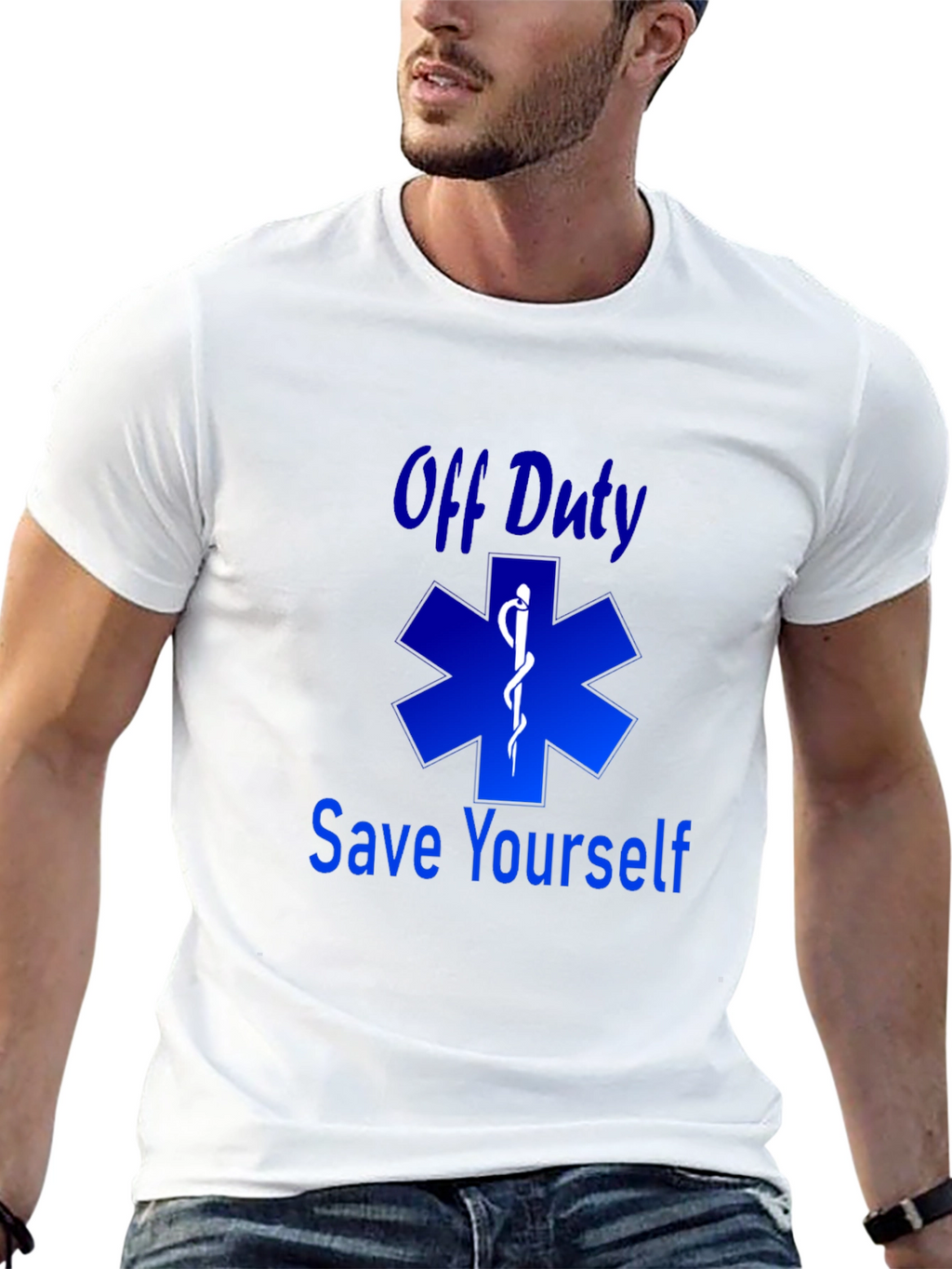 Off Duty Save Yourself Black Graphic T-Shirt