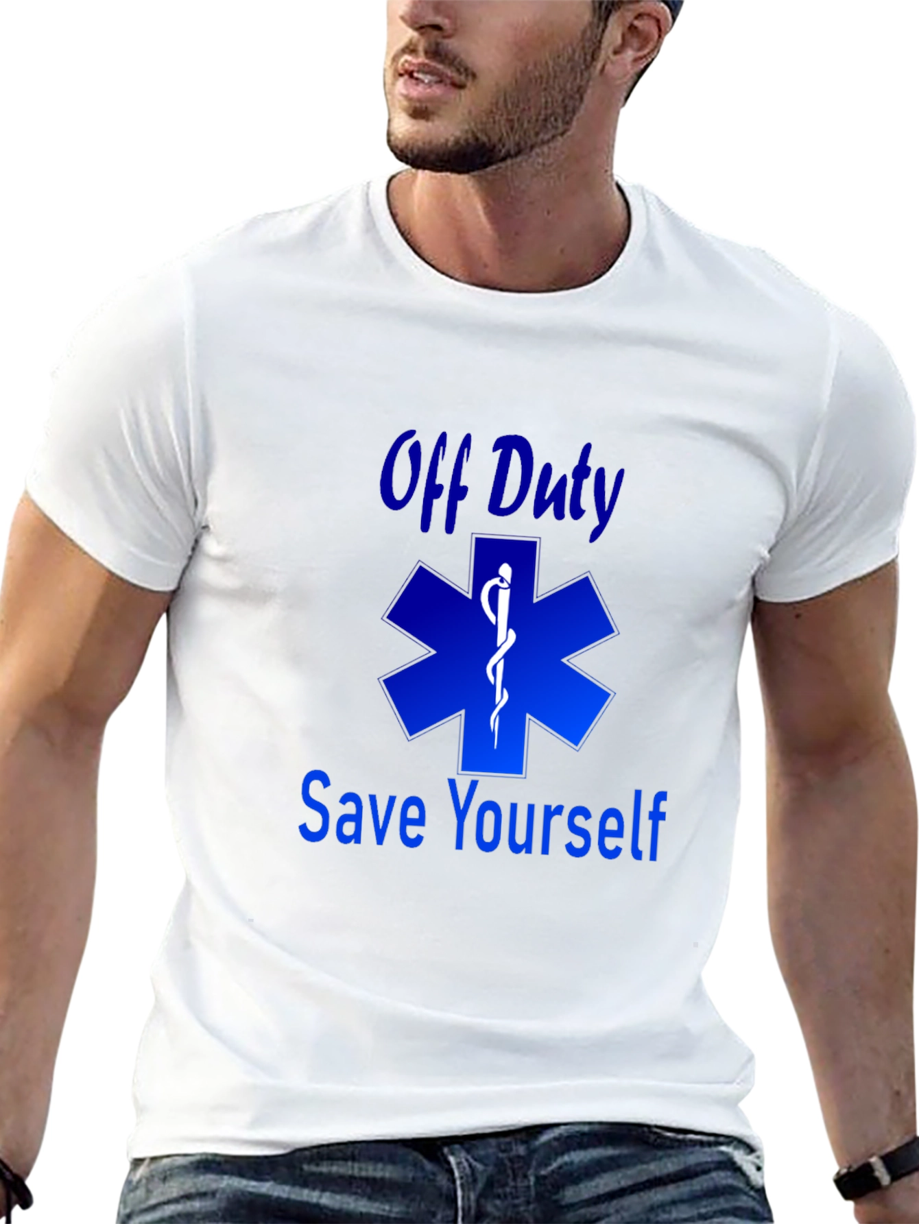 Off Duty Save Yourself Black Graphic T-Shirt