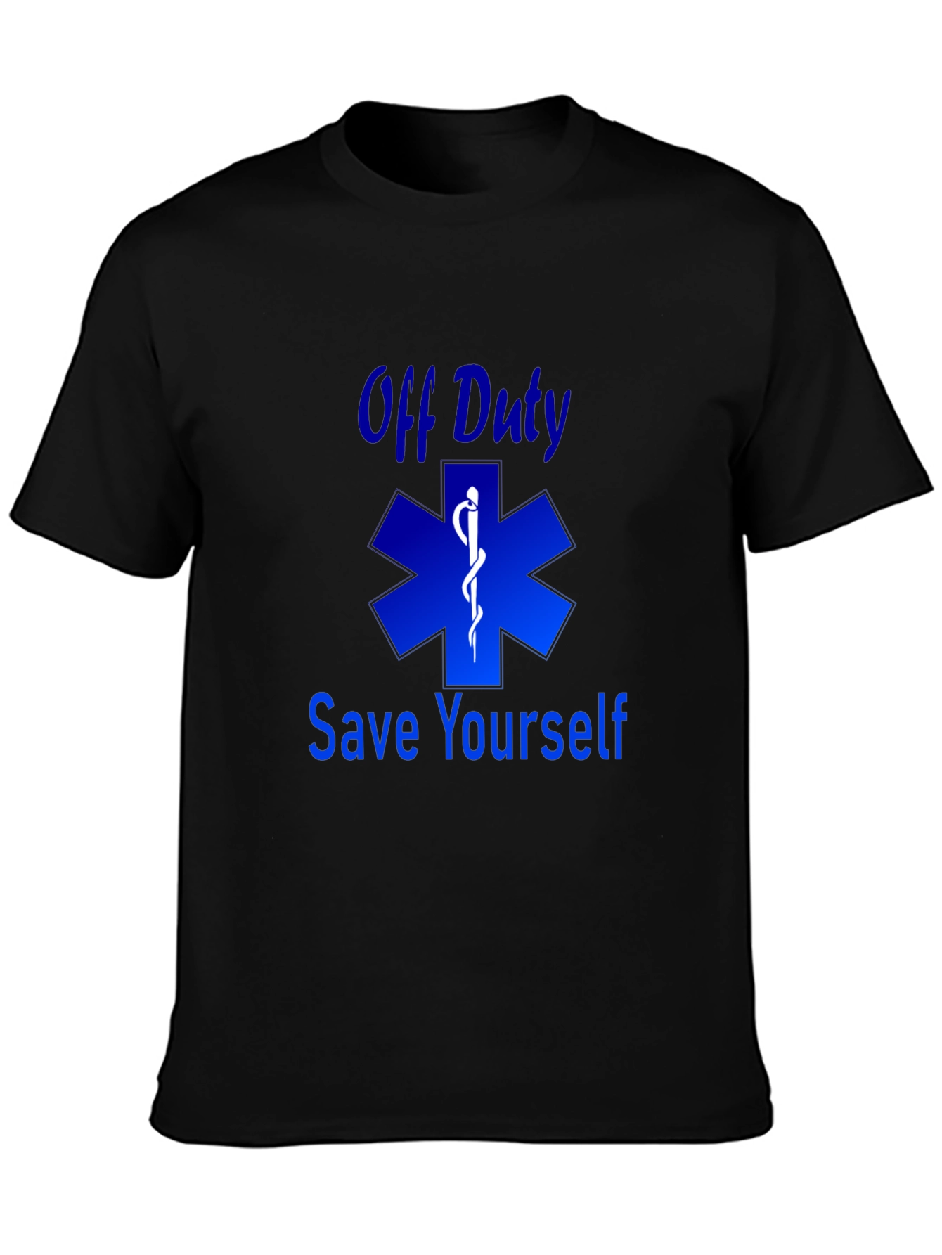 Off Duty Save Yourself Black Graphic T-Shirt