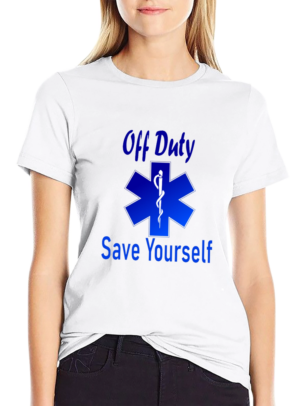 Off Duty Save Yourself Black Graphic T-Shirt