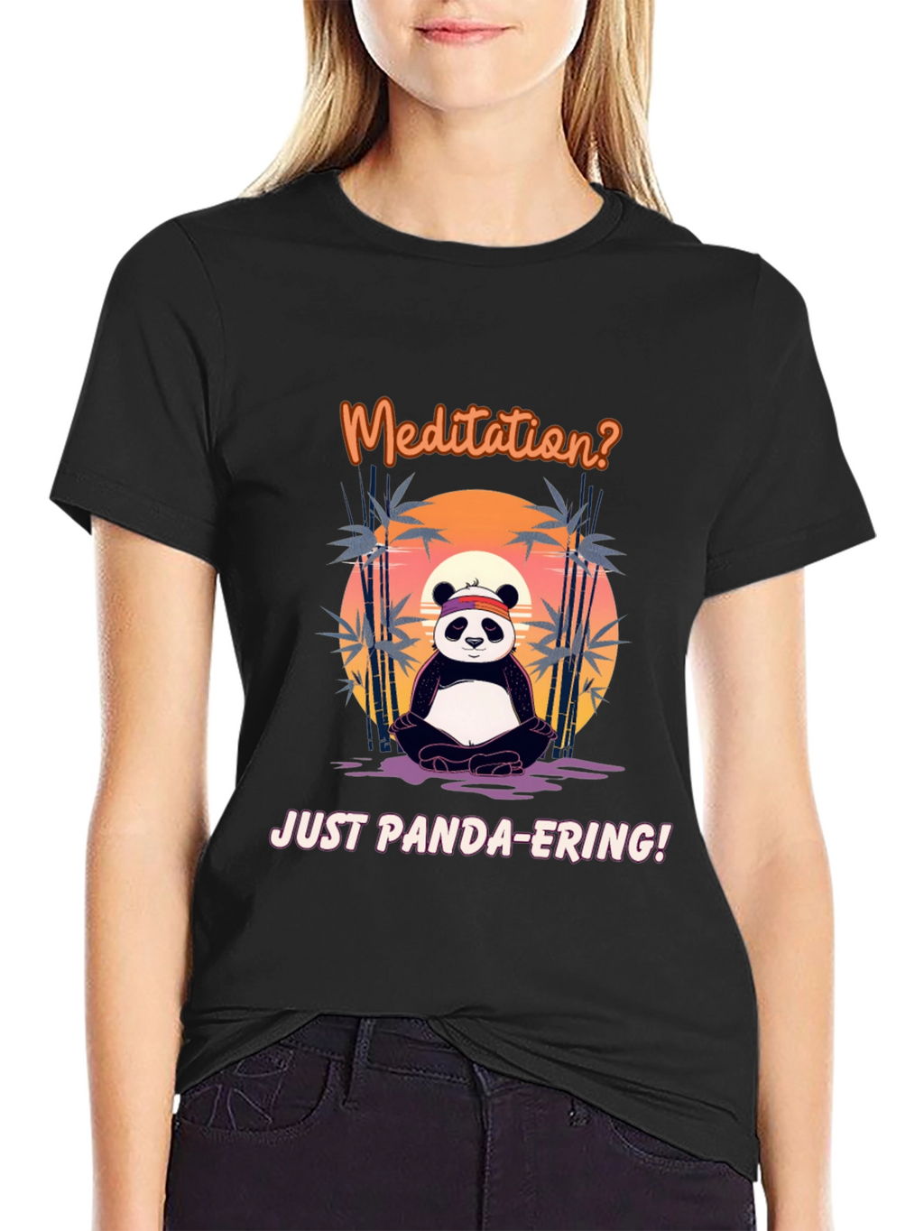 Meditation Panda T-Shirt - Funny Panda-ering Tee