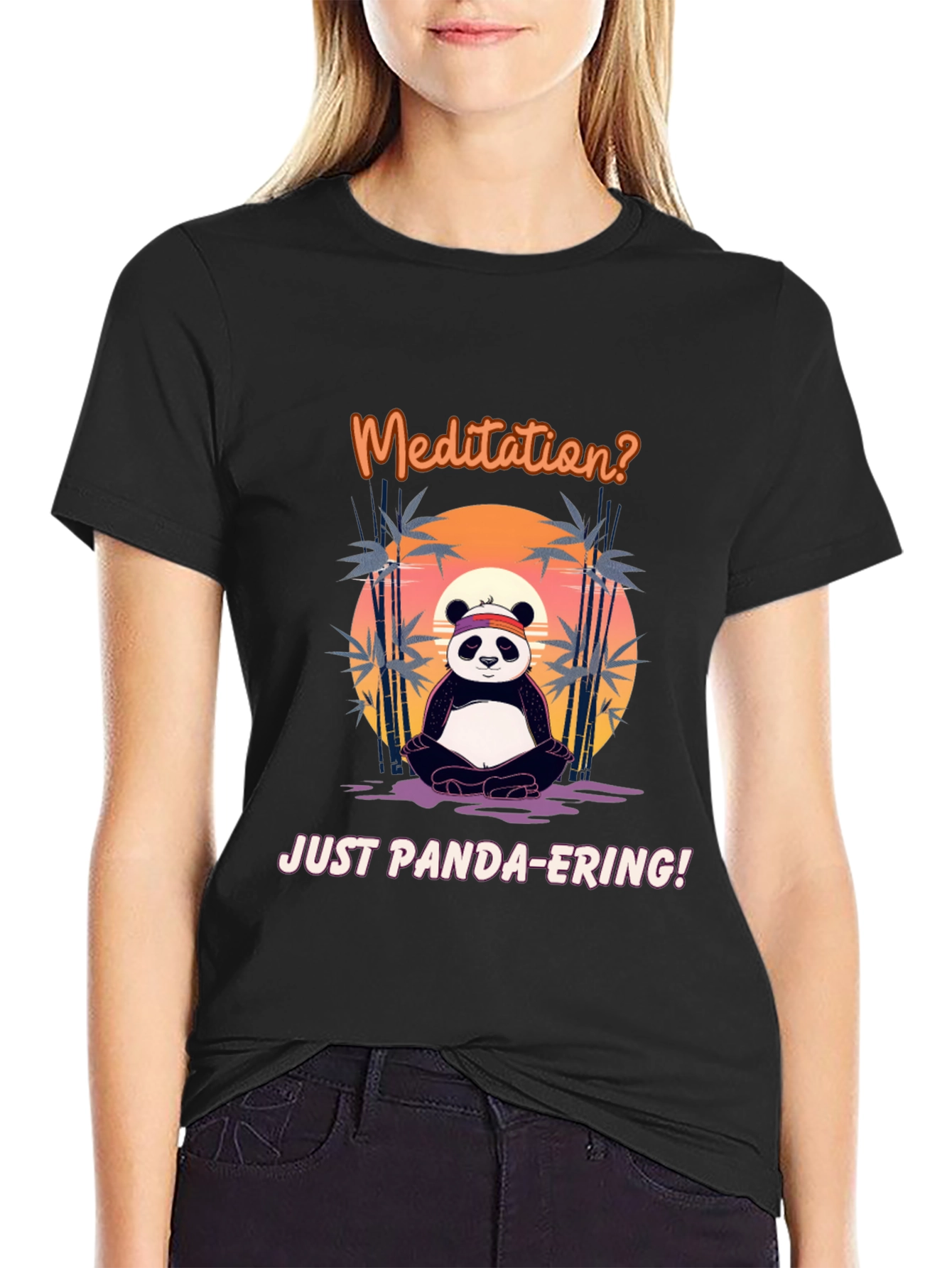 Meditation Panda T-Shirt - Funny Panda-ering Tee