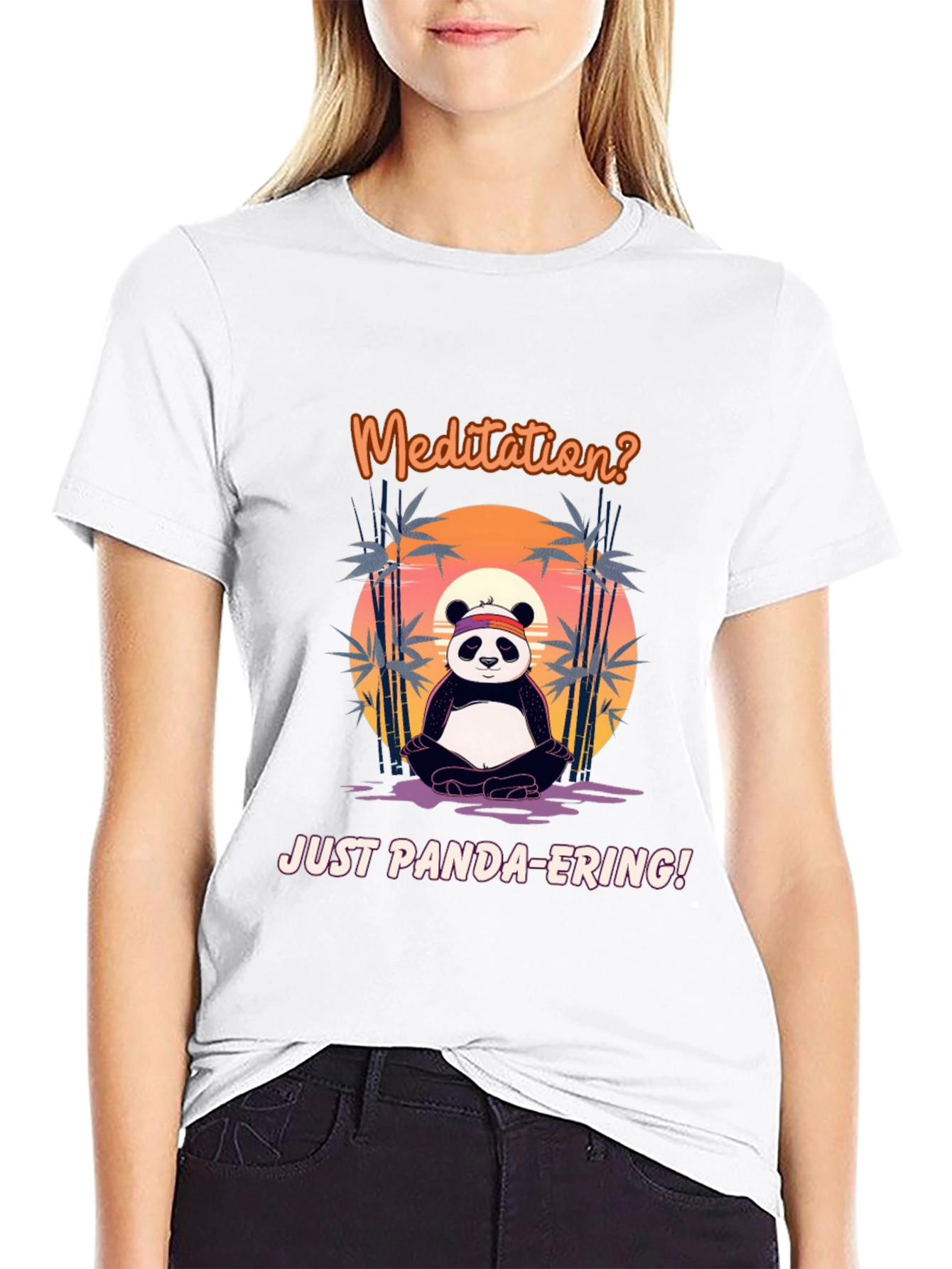 Meditation Panda T-Shirt - Funny Panda-ering Tee