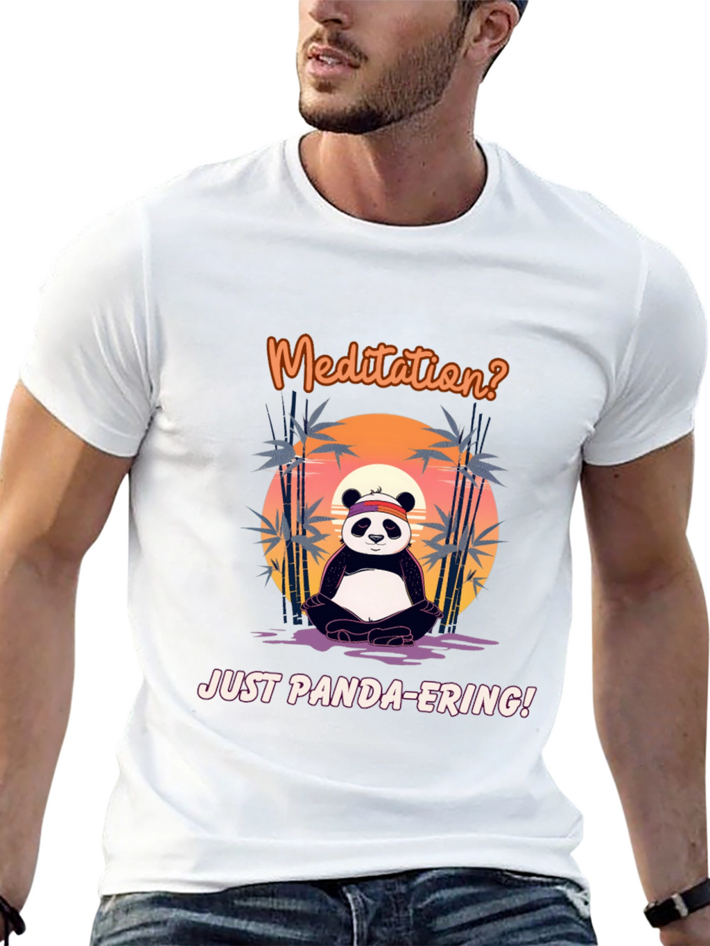Meditation Panda T-Shirt - Funny Panda-ering Tee