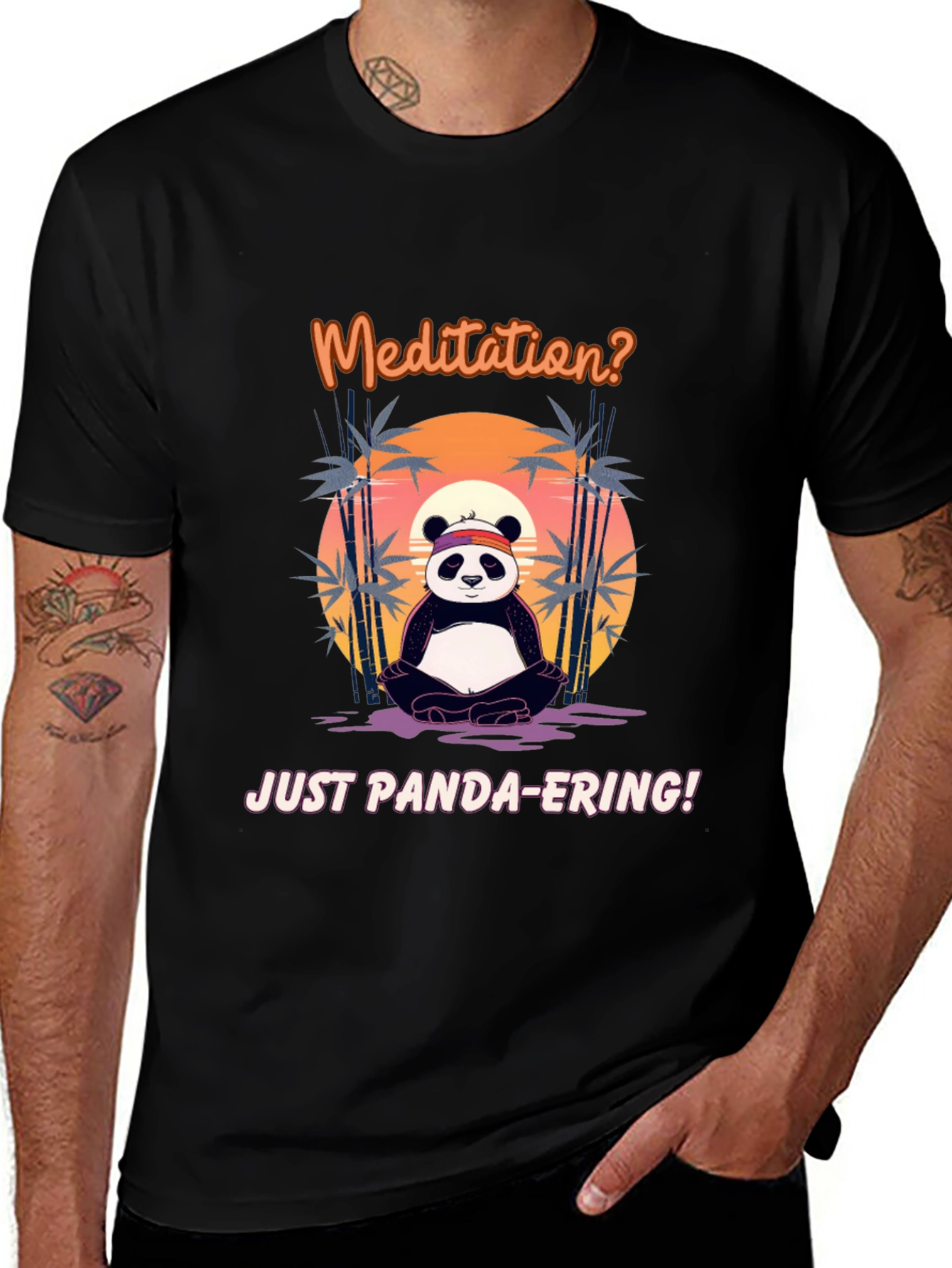 Meditation Panda T-Shirt - Funny Panda-ering Tee