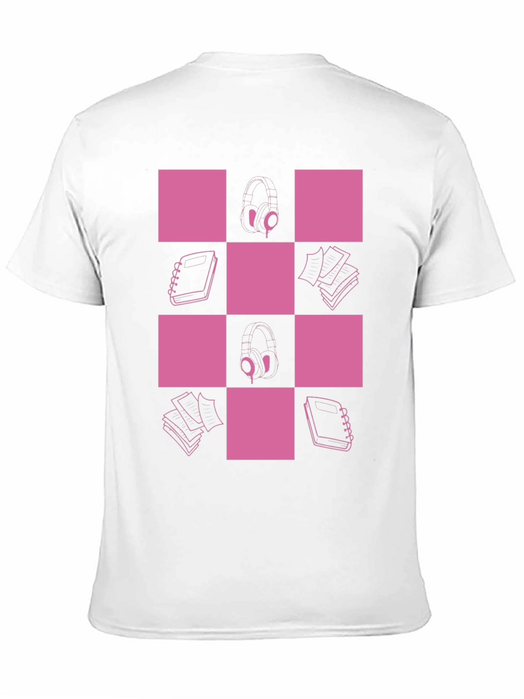 Checkered Pink & Black Graphic Tee