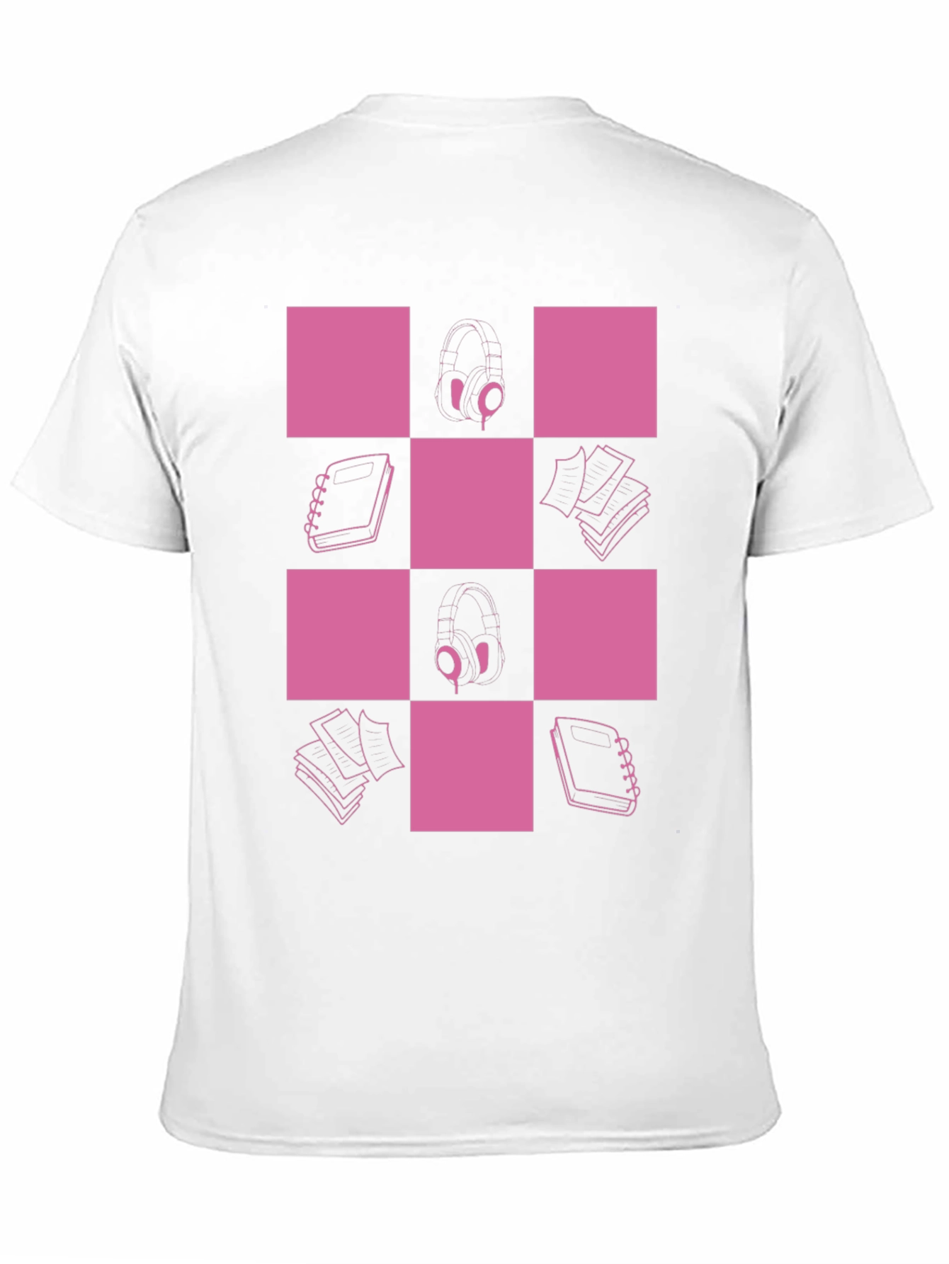 Checkered Pink & Black Graphic Tee