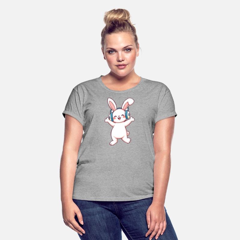 Joyful Bunny with Headphones