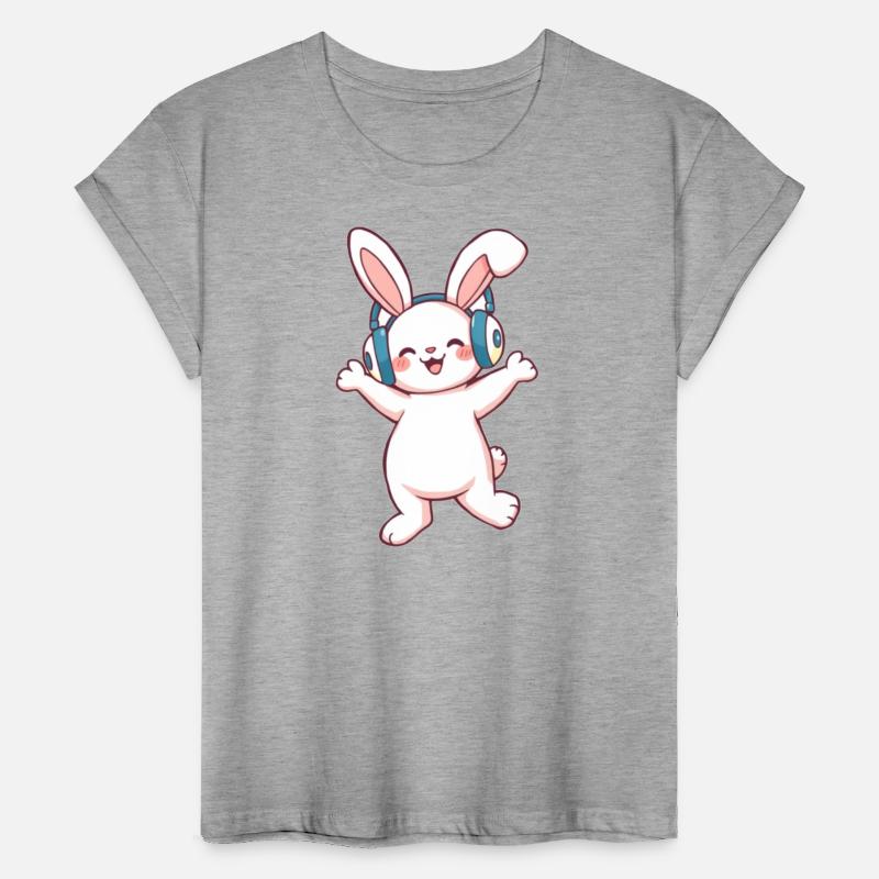Joyful Bunny with Headphones